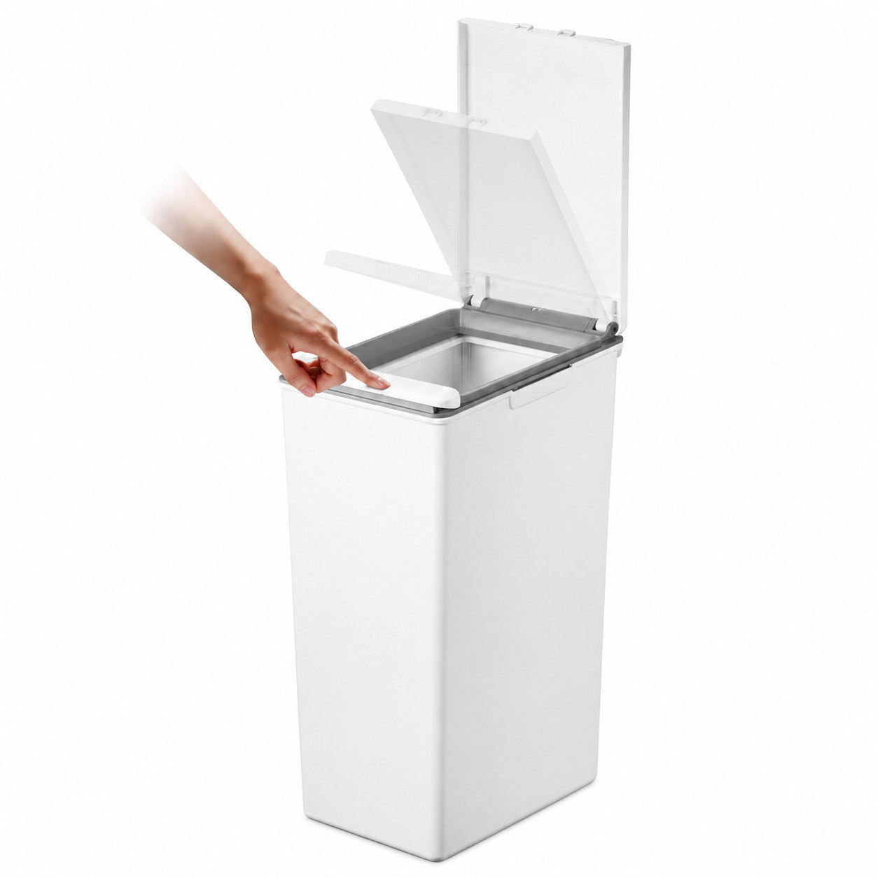 EKO - Morandi - Bote de Basura con Apertura Táctil Frontal 40 L Blanco