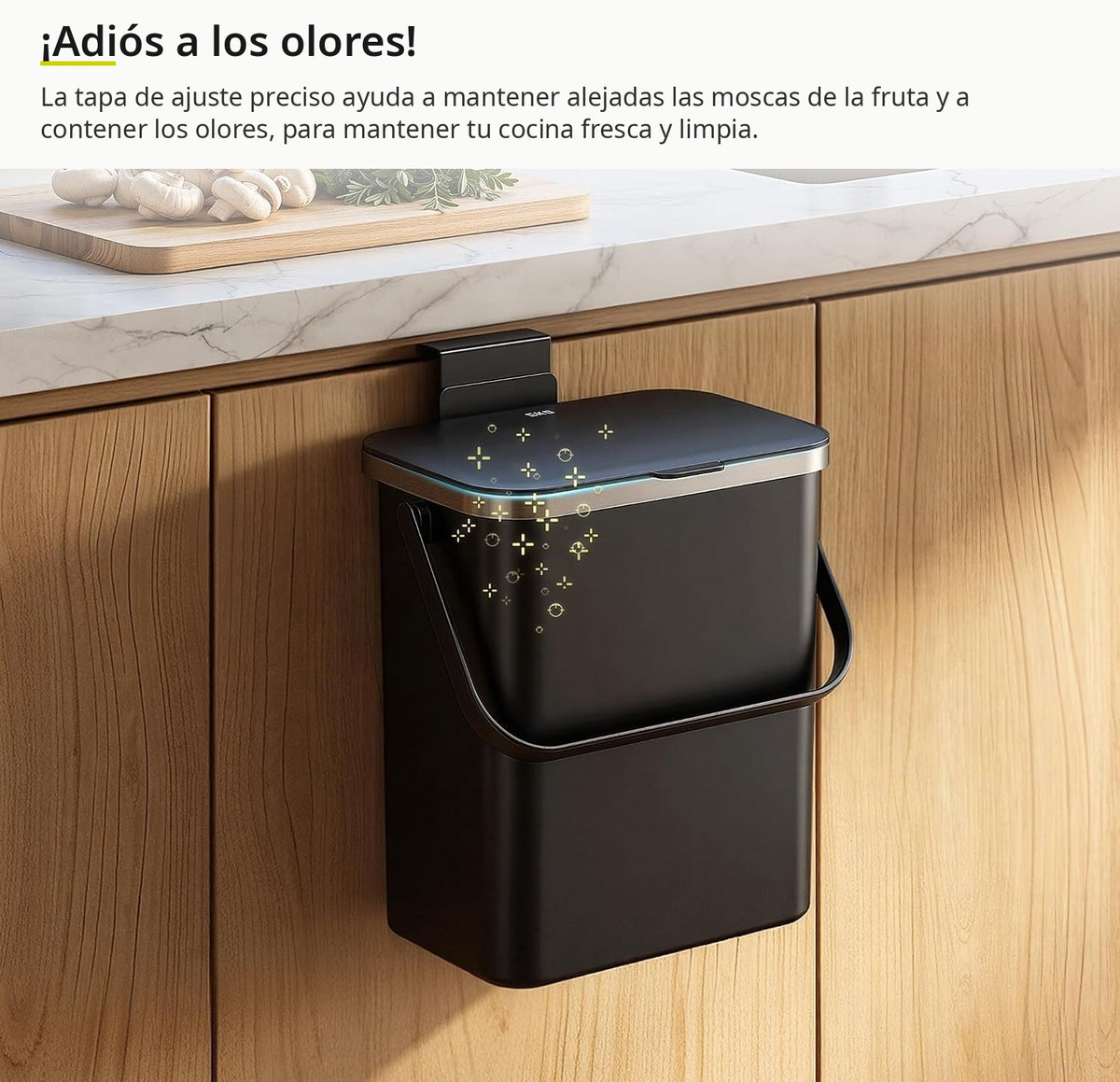 Bote de Compostaje para Cocina de 10L Negro