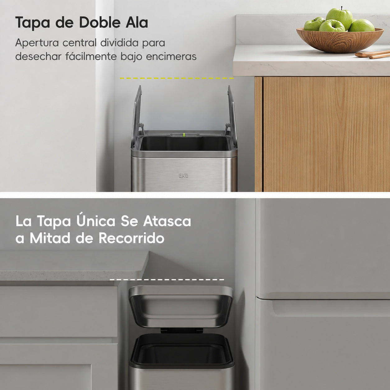 EKO - X-Wing - Cubo Pedal 50 L Acero Inoxidable Cocina