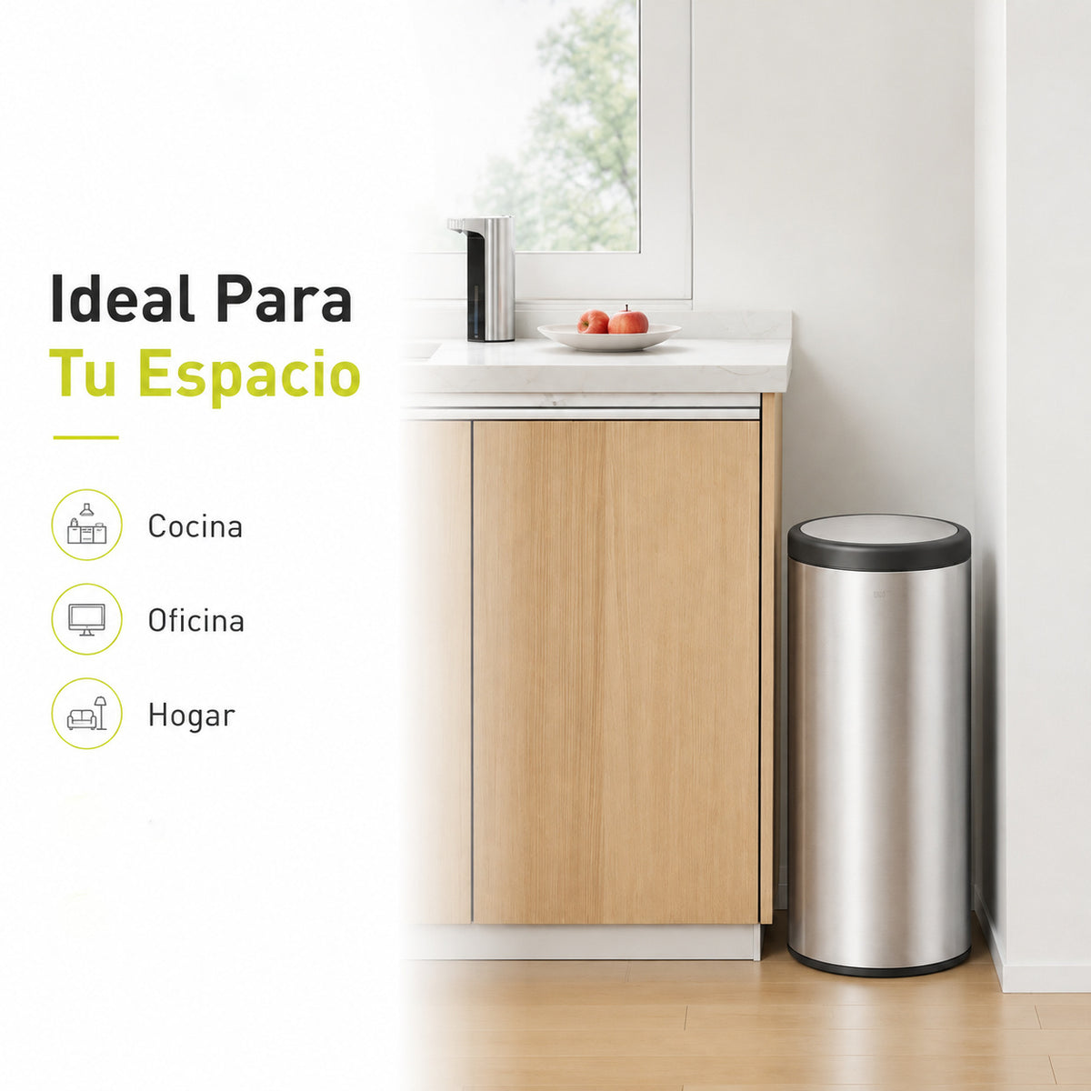 EKO - Villa - Bote de Basura Comercial con Tapa Basculante 30 L
