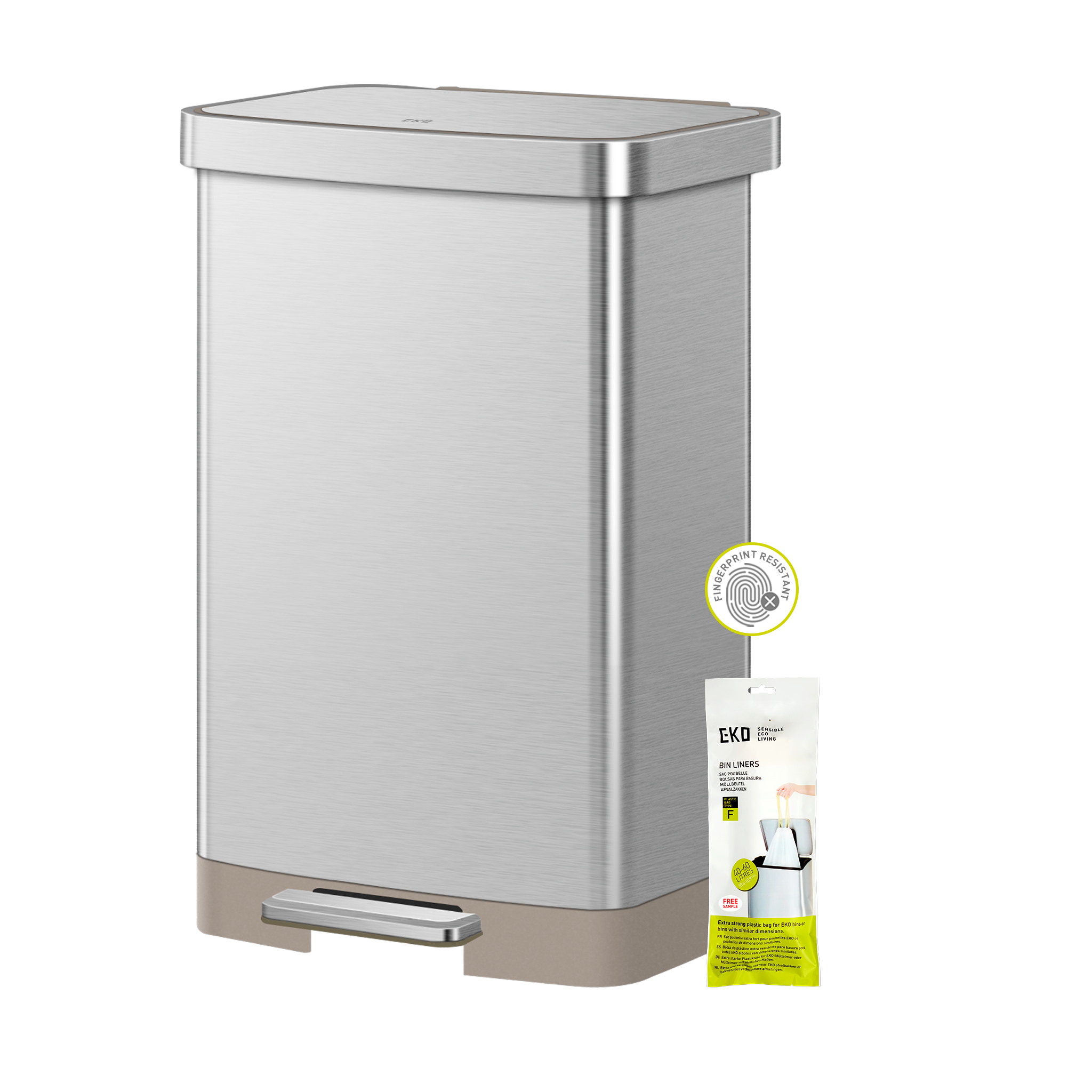 Bote de Basura con pedal Deluxe 50L EKO Hudson