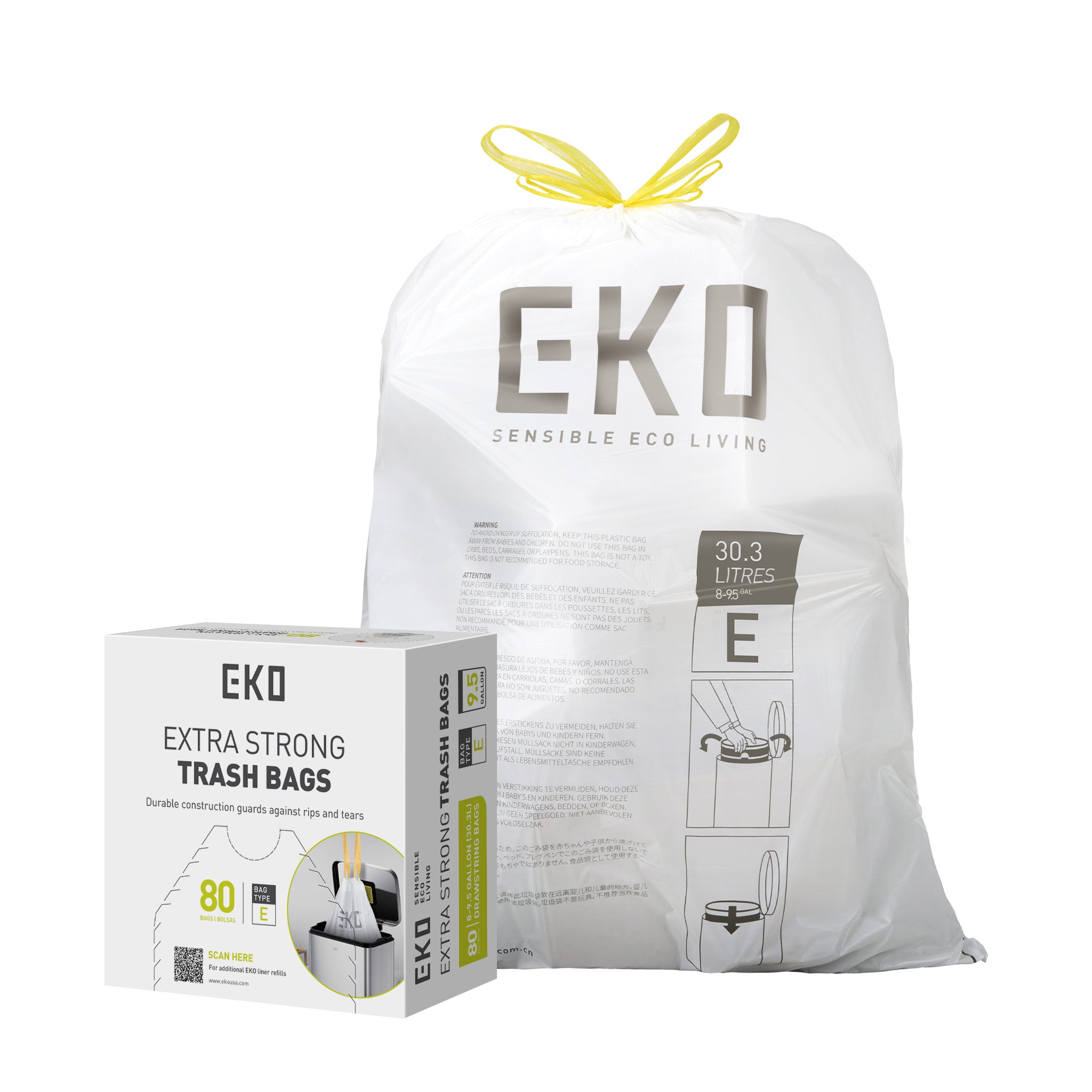 Bolsas Bote De Basura 25-35 Litros Tamaño E 80 Bolsas EKO