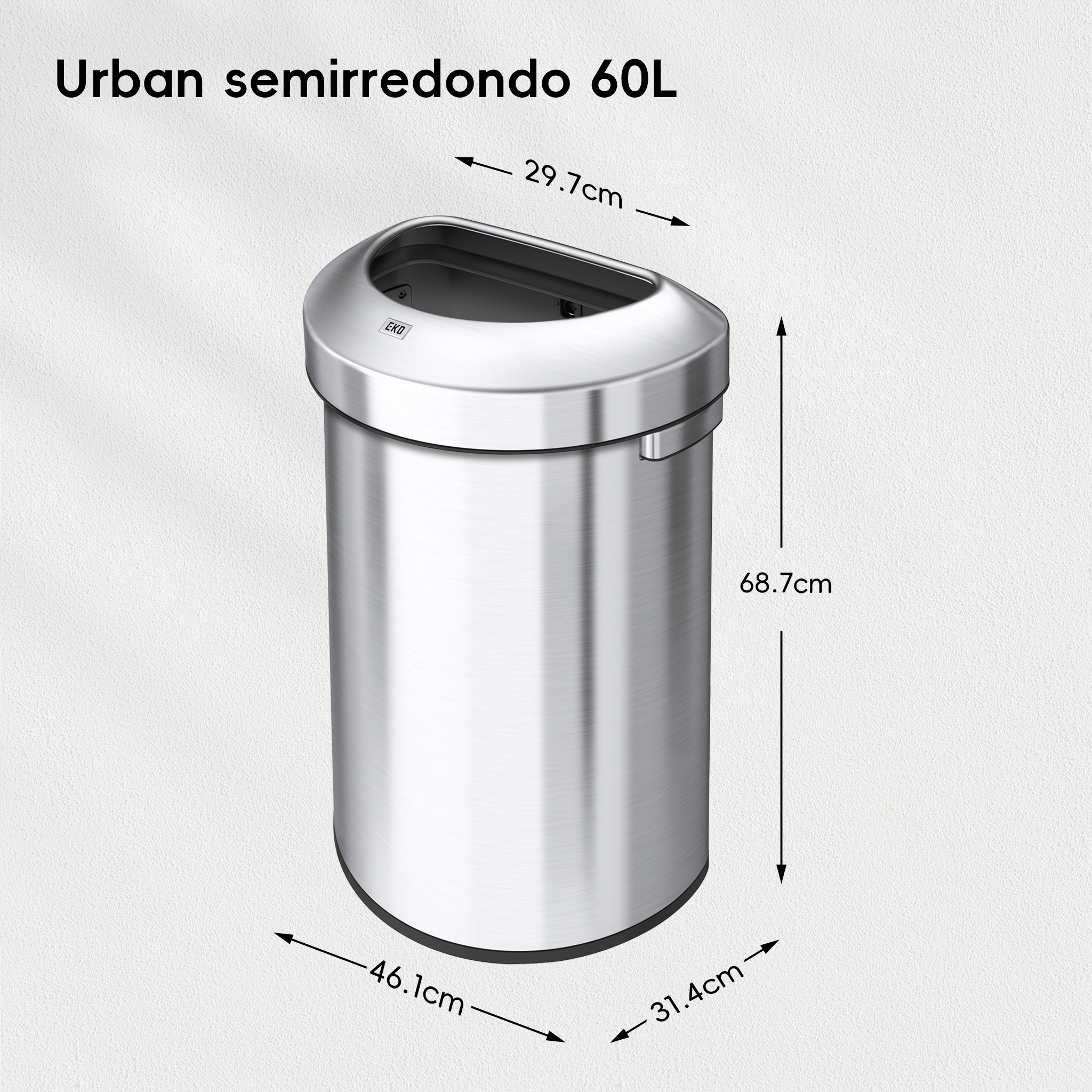 Bote de Basura Commercial 60L EKO Semiredondo Urban