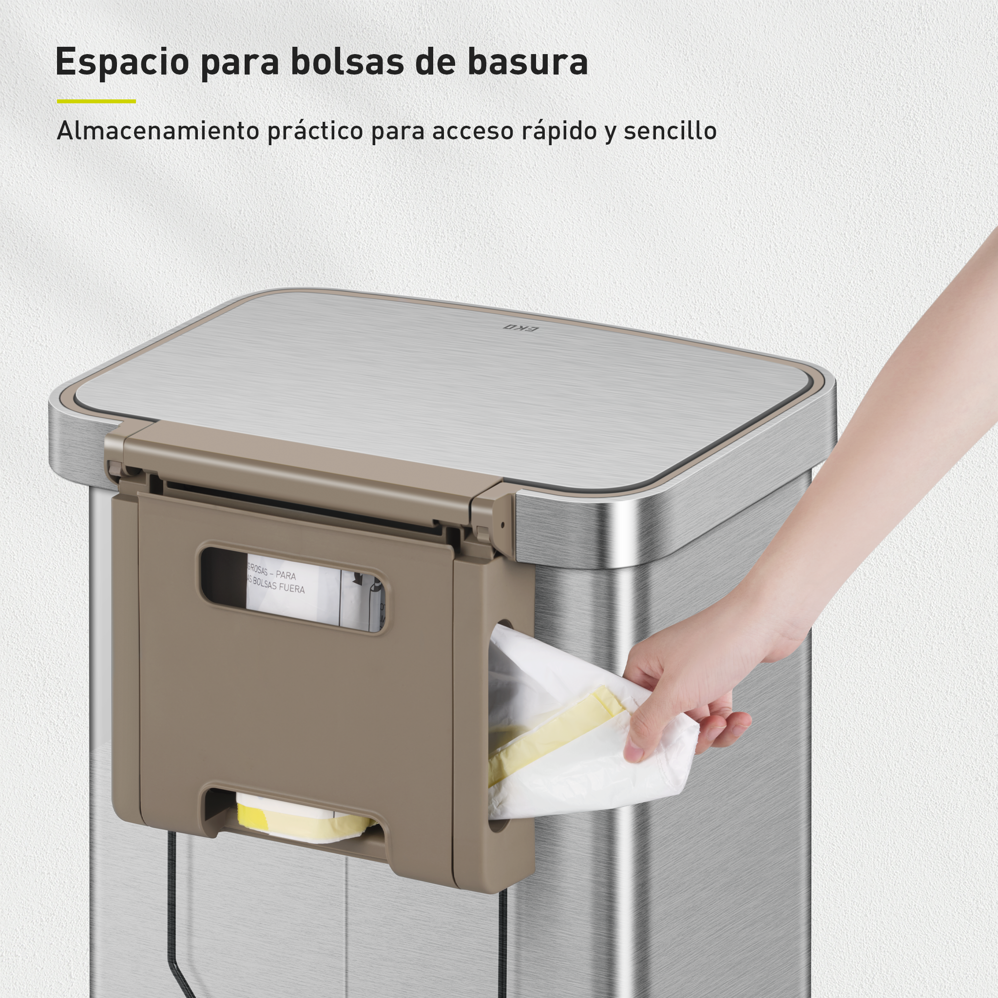 Bote de Basura con pedal Deluxe 50L EKO Hudson