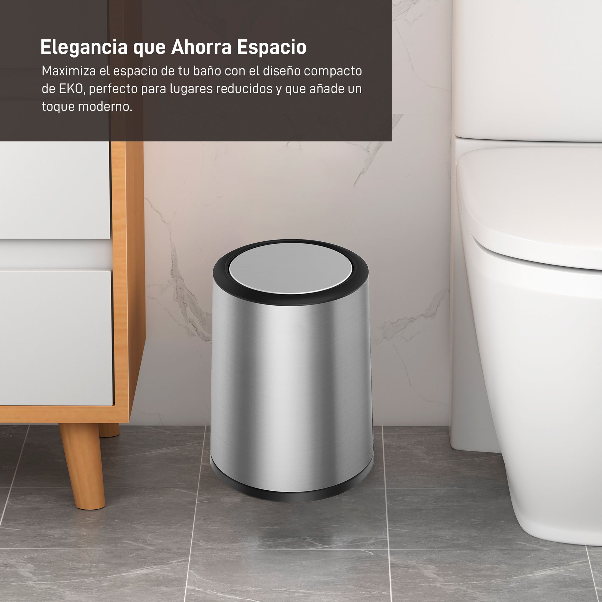 Bote de Basura Balancín 10L para Baño y Espacios Reducidos