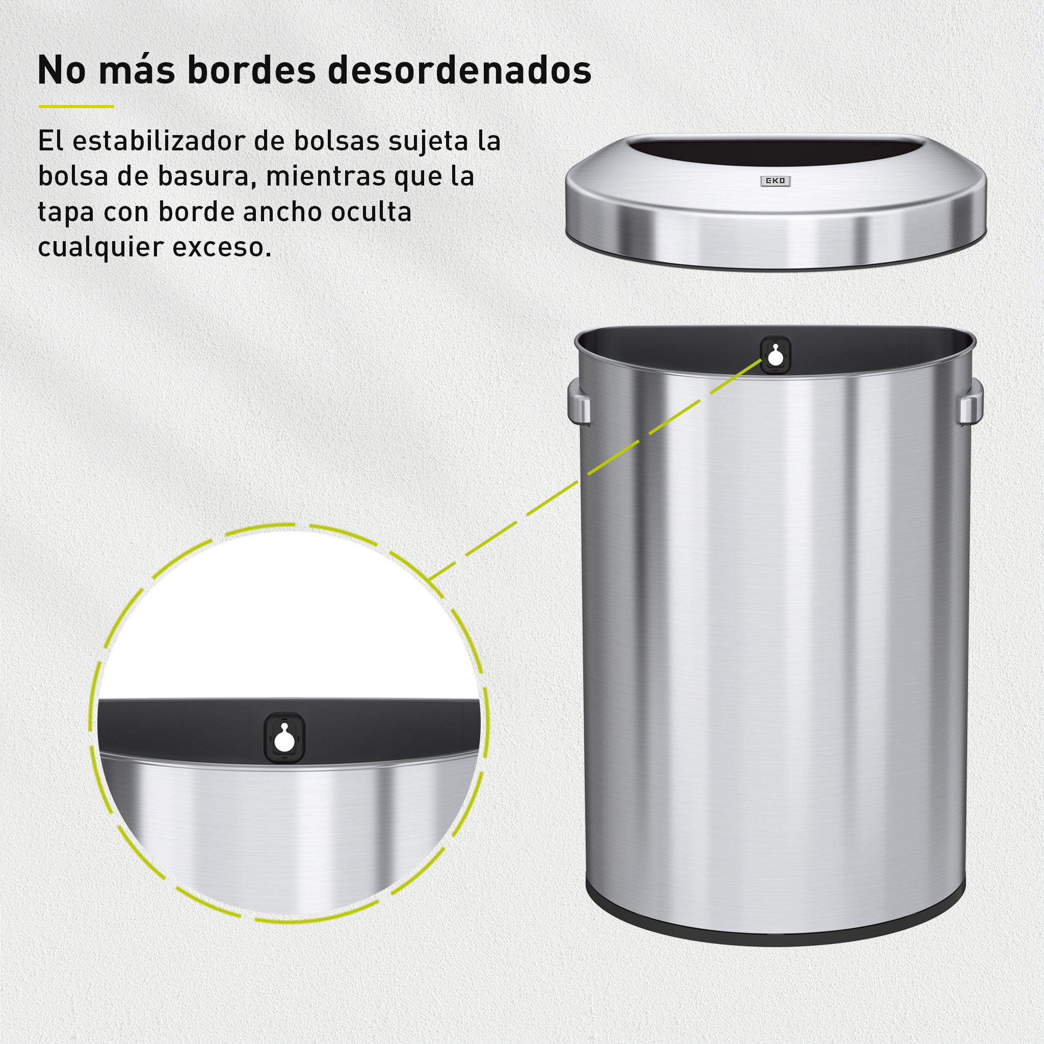 Bote de Basura Commercial 60L EKO Semiredondo Urban