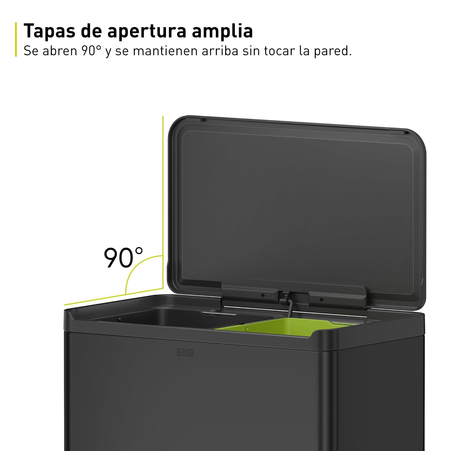 Bote de Basura 20L+20L Essential Negro Recycler 2 en 1