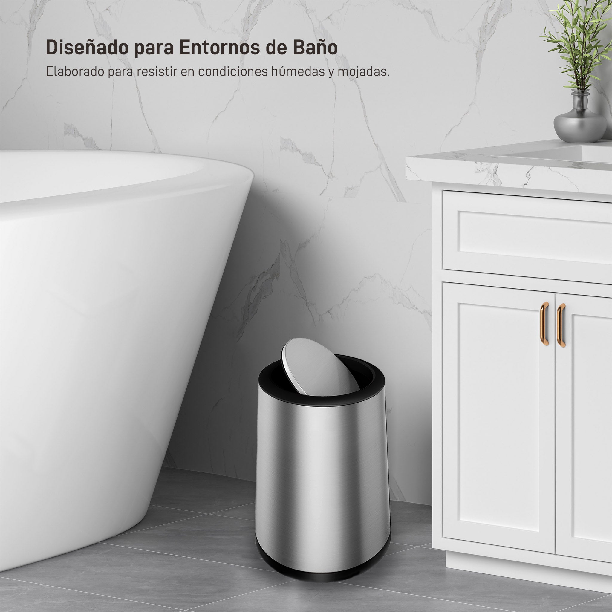 Bote de Basura Balancín 10L para Baño y Espacios Reducidos