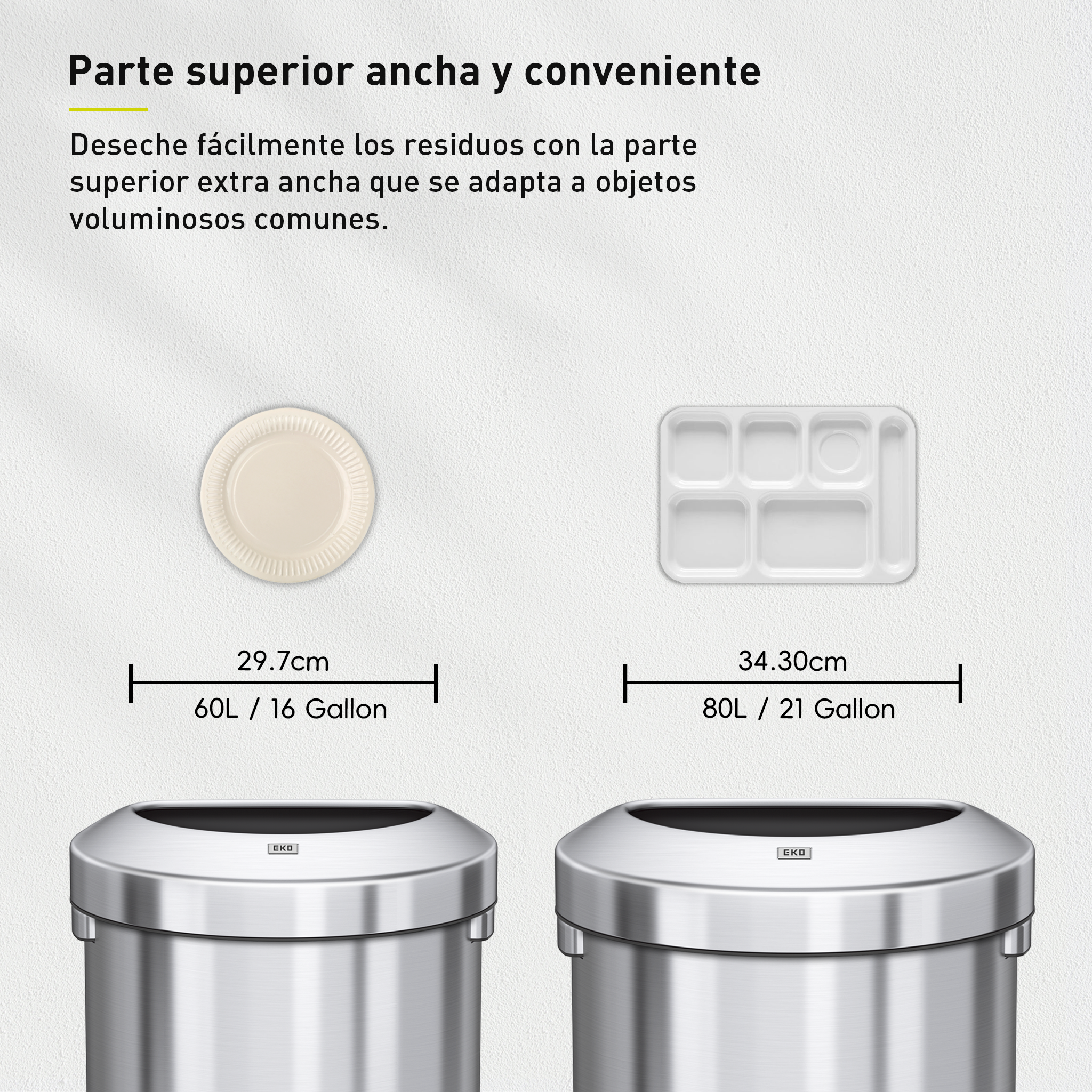 Bote de Basura Commercial 60L EKO Semiredondo Urban