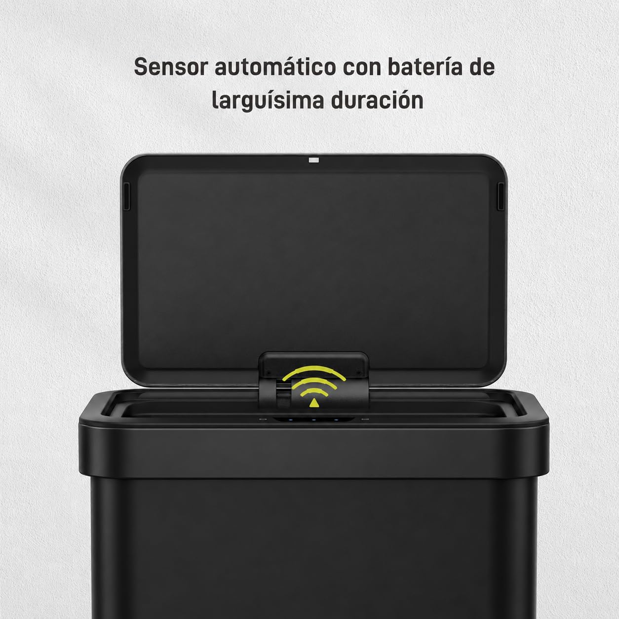EKO Bote de Basura Nova Mirage 30L+30L Negro. sensor de movimiento. Acero Inoxidable Cepillado. Cierre silencioso.