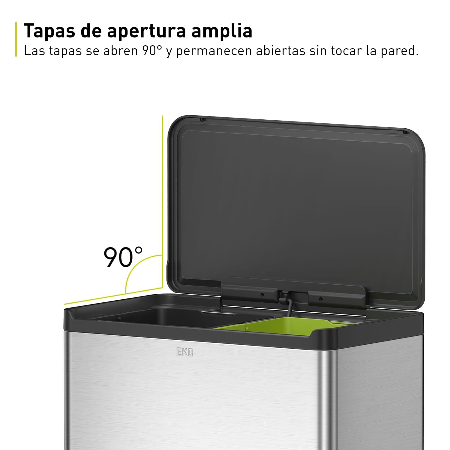 Bote de Basura 20L+20L Essential Plata Recycler 2 en 1