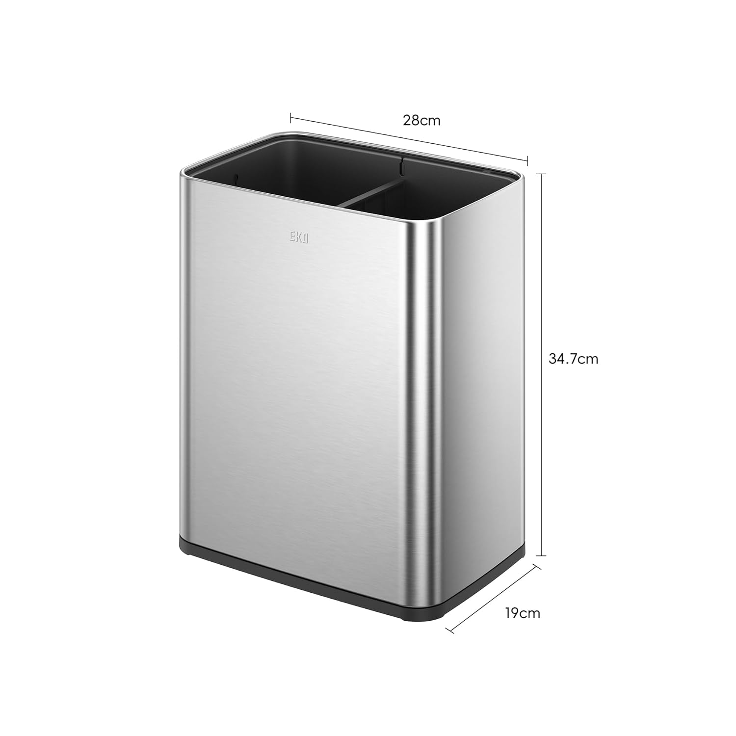 Bote de Basura para Oficina Laguna 7L+7L Con División y Tapa Abierta.