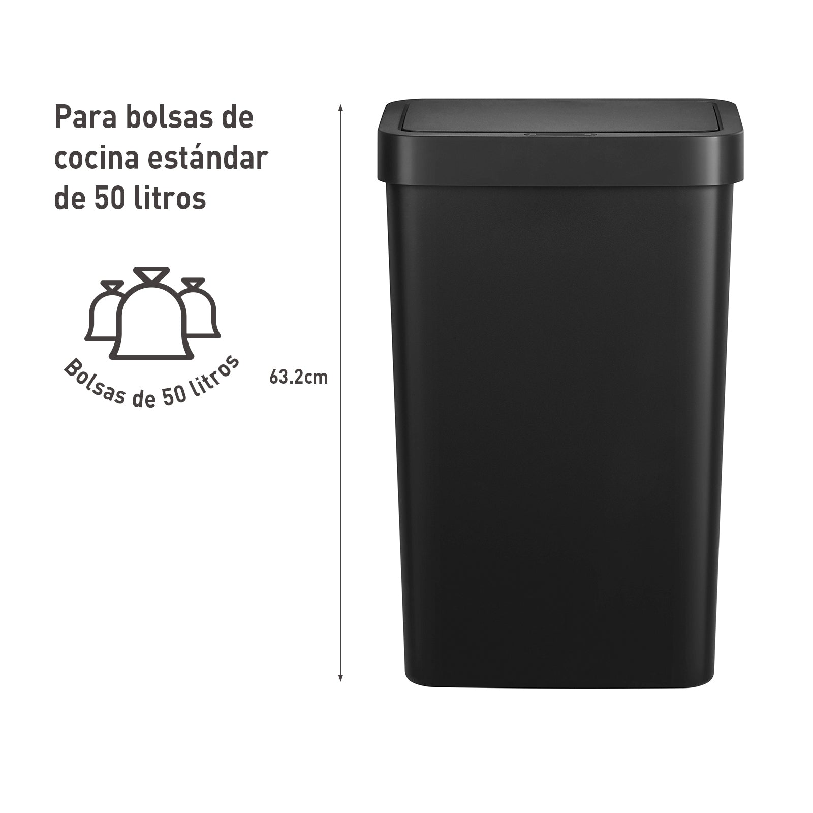 Bote de basura Sensor 50L EKO Hana