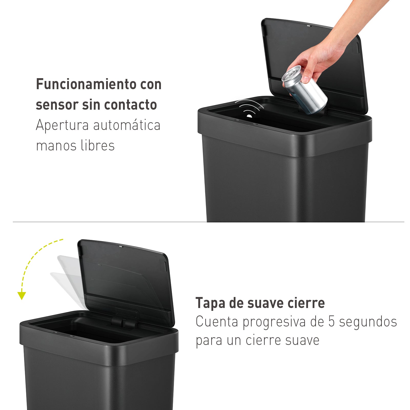 Bote de basura Sensor 50L EKO Hana