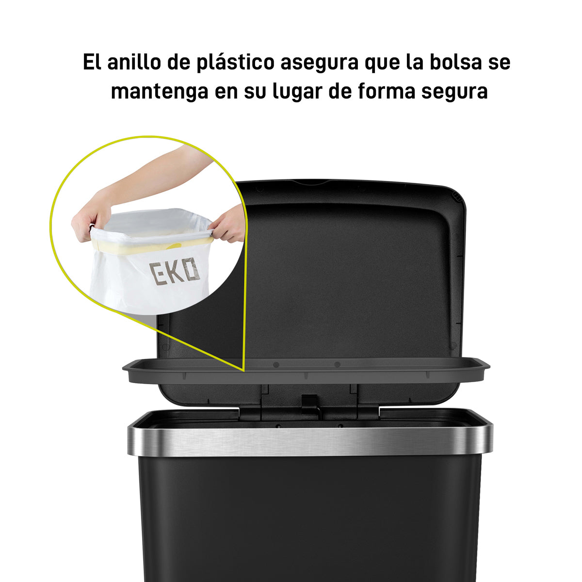 Bote de basura Pedal 45L EKO Hana 4 Piezas