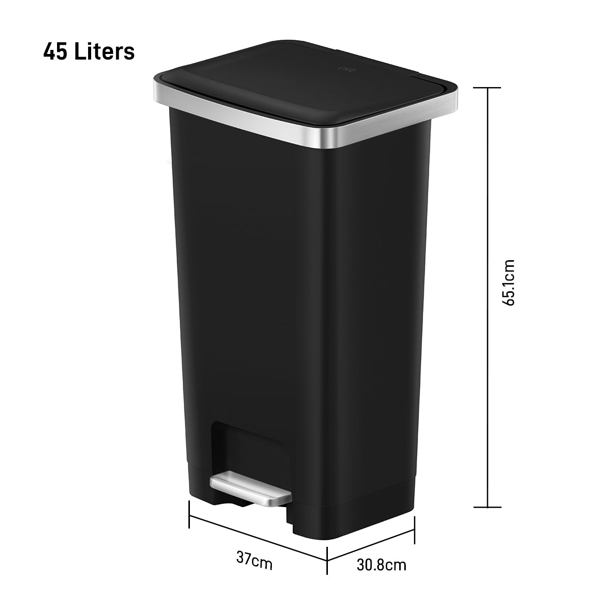 Bote de basura Pedal 45L EKO Hana 4 Piezas