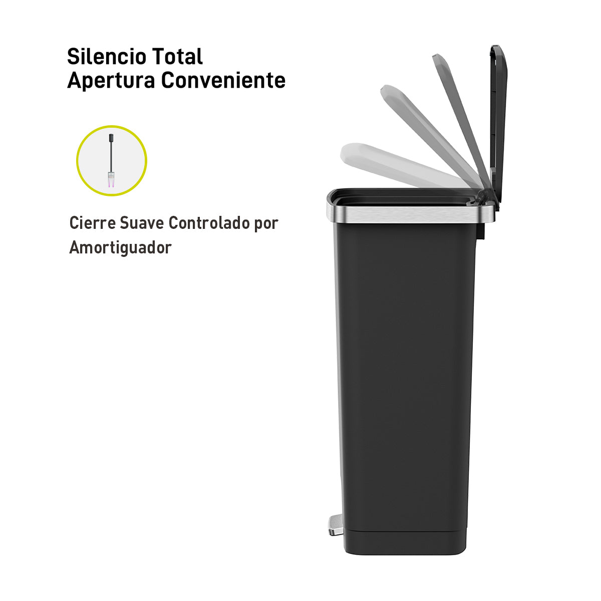 Bote de basura Pedal 45L EKO Hana 4 Piezas