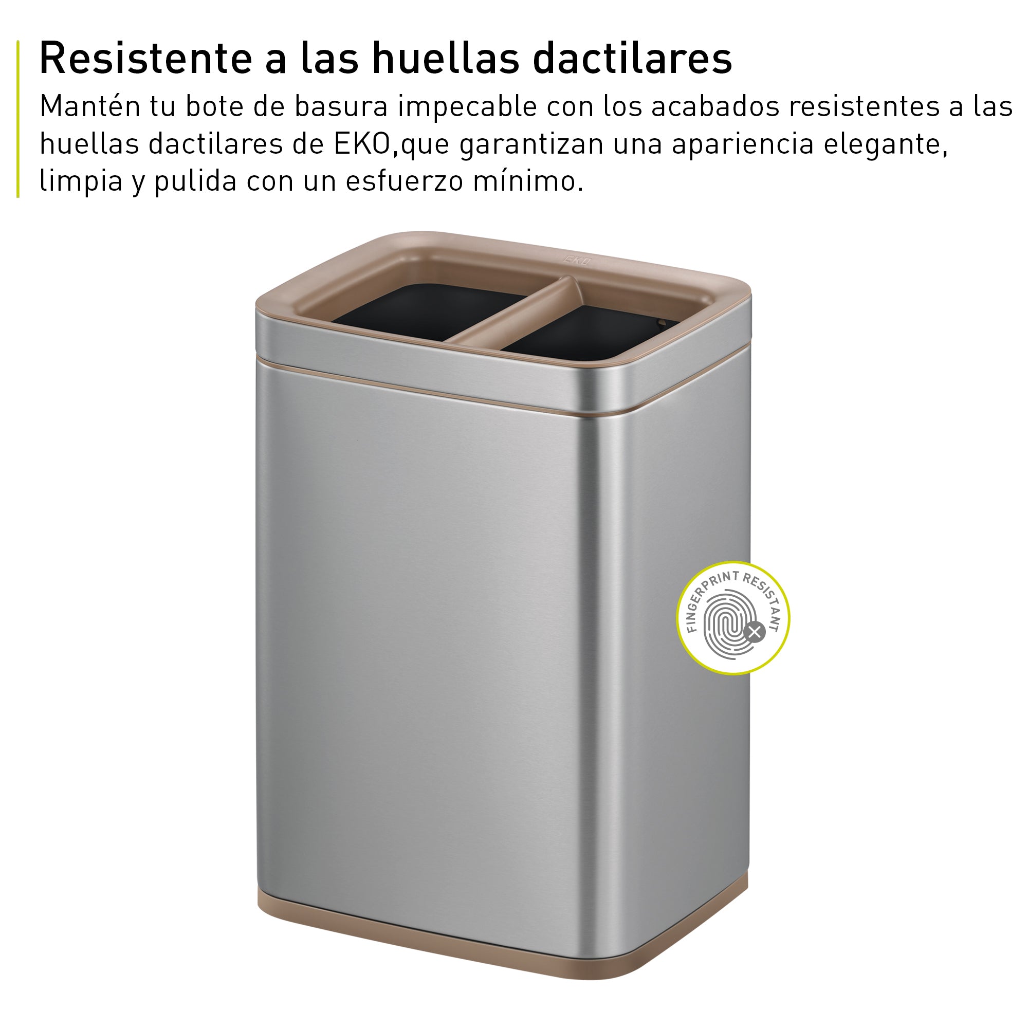 Bote de Basura para Oficina Laguna 5L+5L Con División y Tapa Abierta.