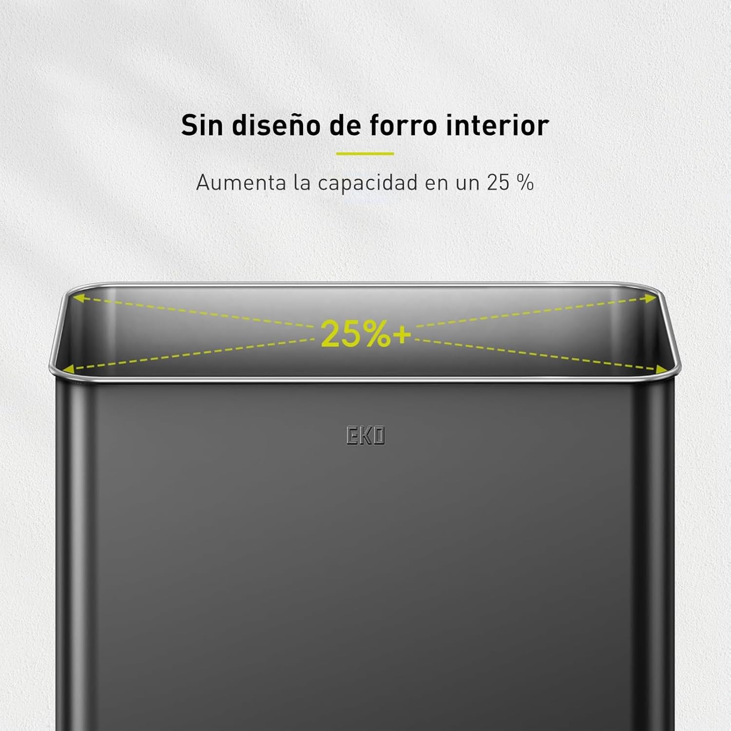 Bote de basura Inteligente con Sensor Automatico 80L EKO Mirage Negro