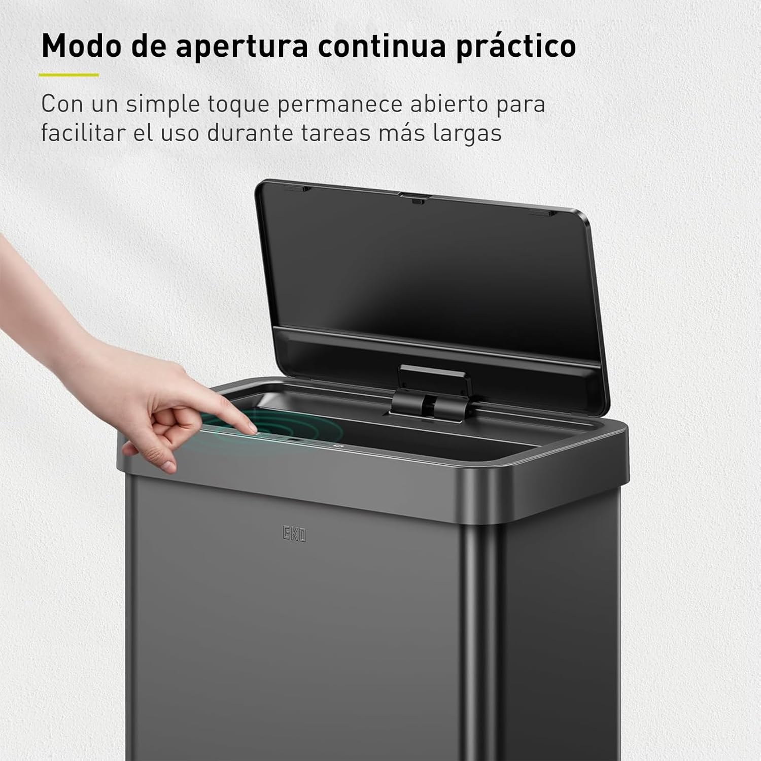 Bote de basura Inteligente con Sensor Automatico 80L EKO Mirage Negro