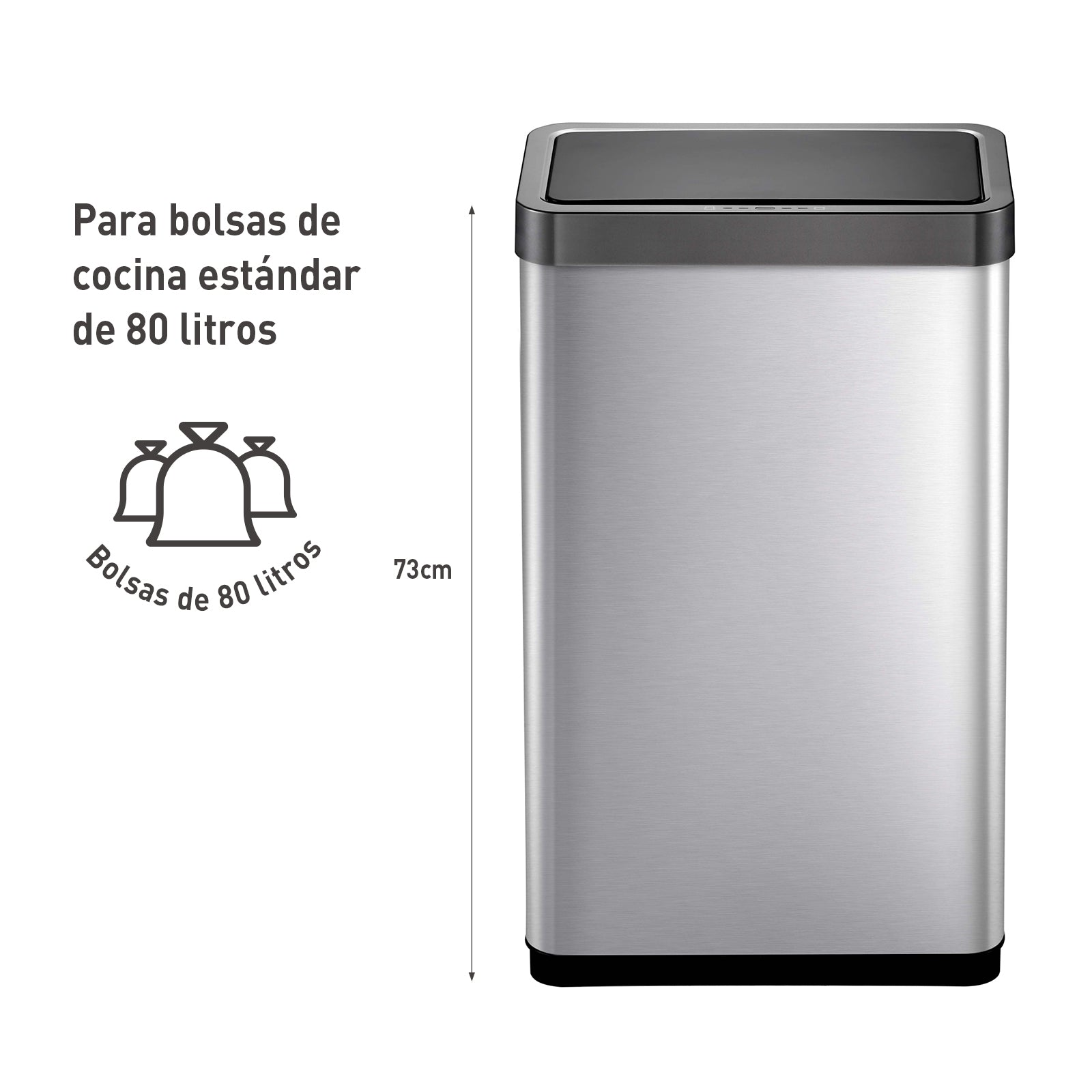 Bote de basura Inteligente con Sensor Automatico 80L EKO Mirage