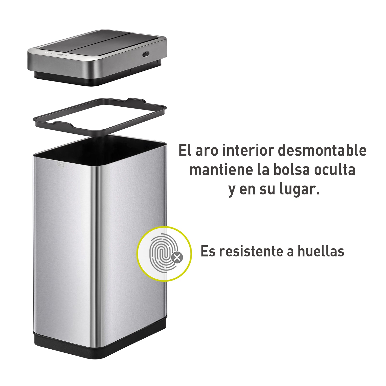 Bote de basura Sensor 45L EKO Mirage Phantom