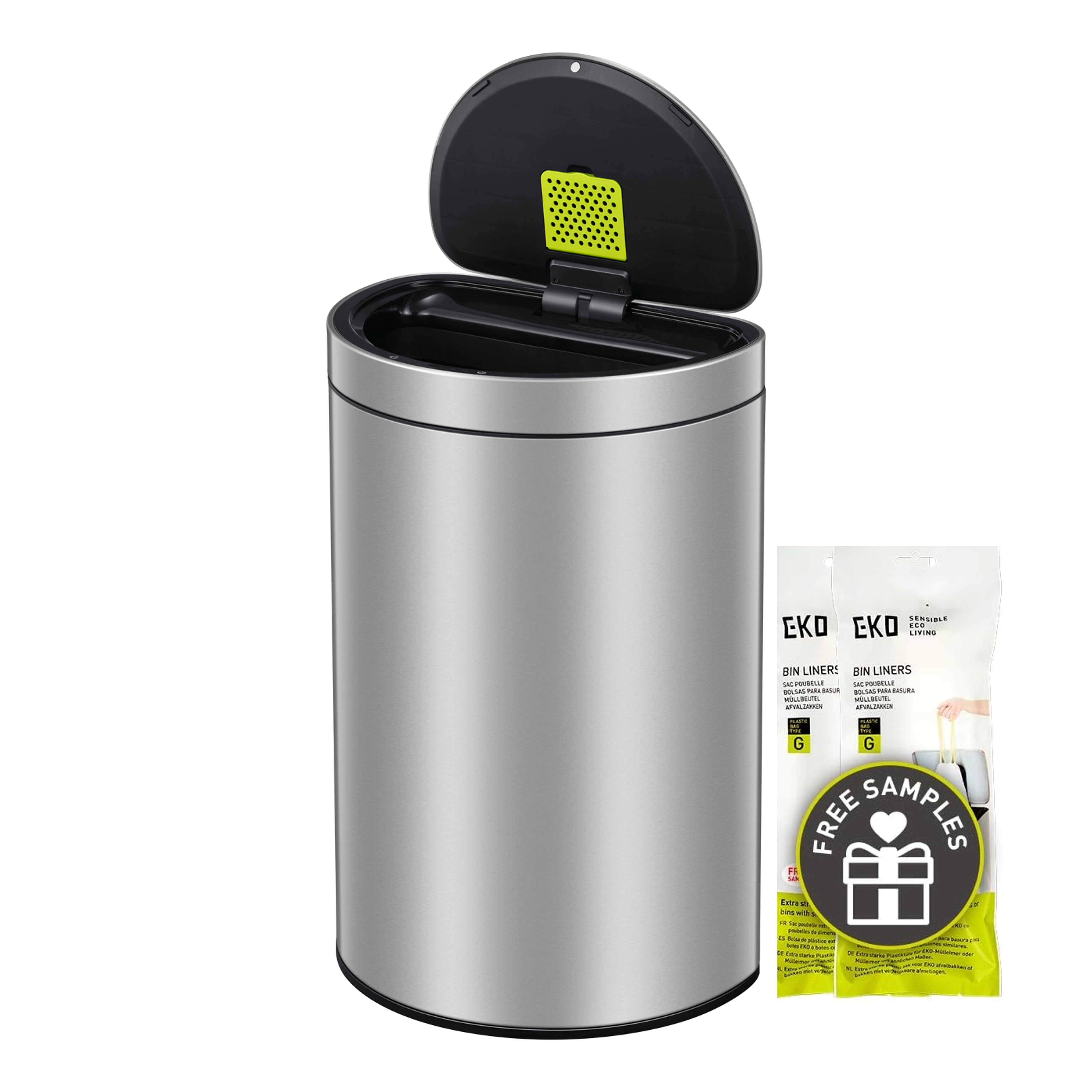 Bote de basura Sensor Semiredondo 47L EKO Mirage