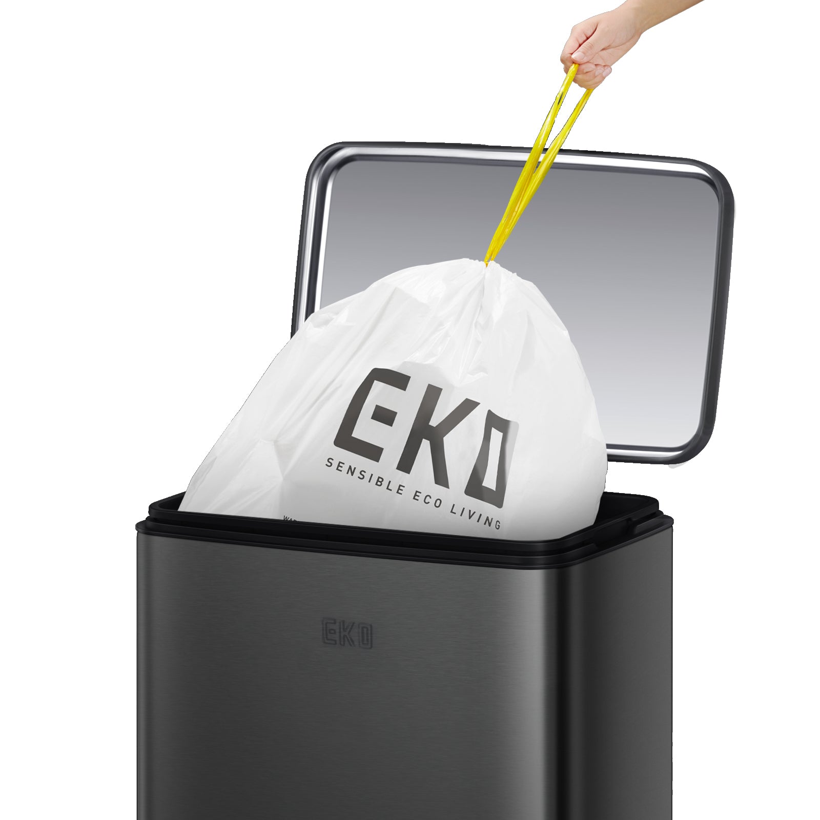 Bote de basura Negro con pedal 30L EKO Madison