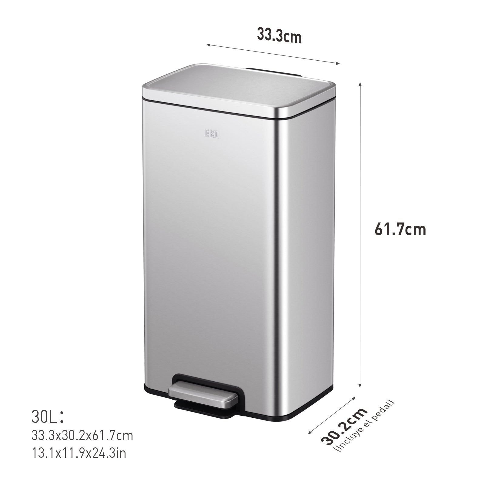Bote de basura con pedal 30L EKO Madison