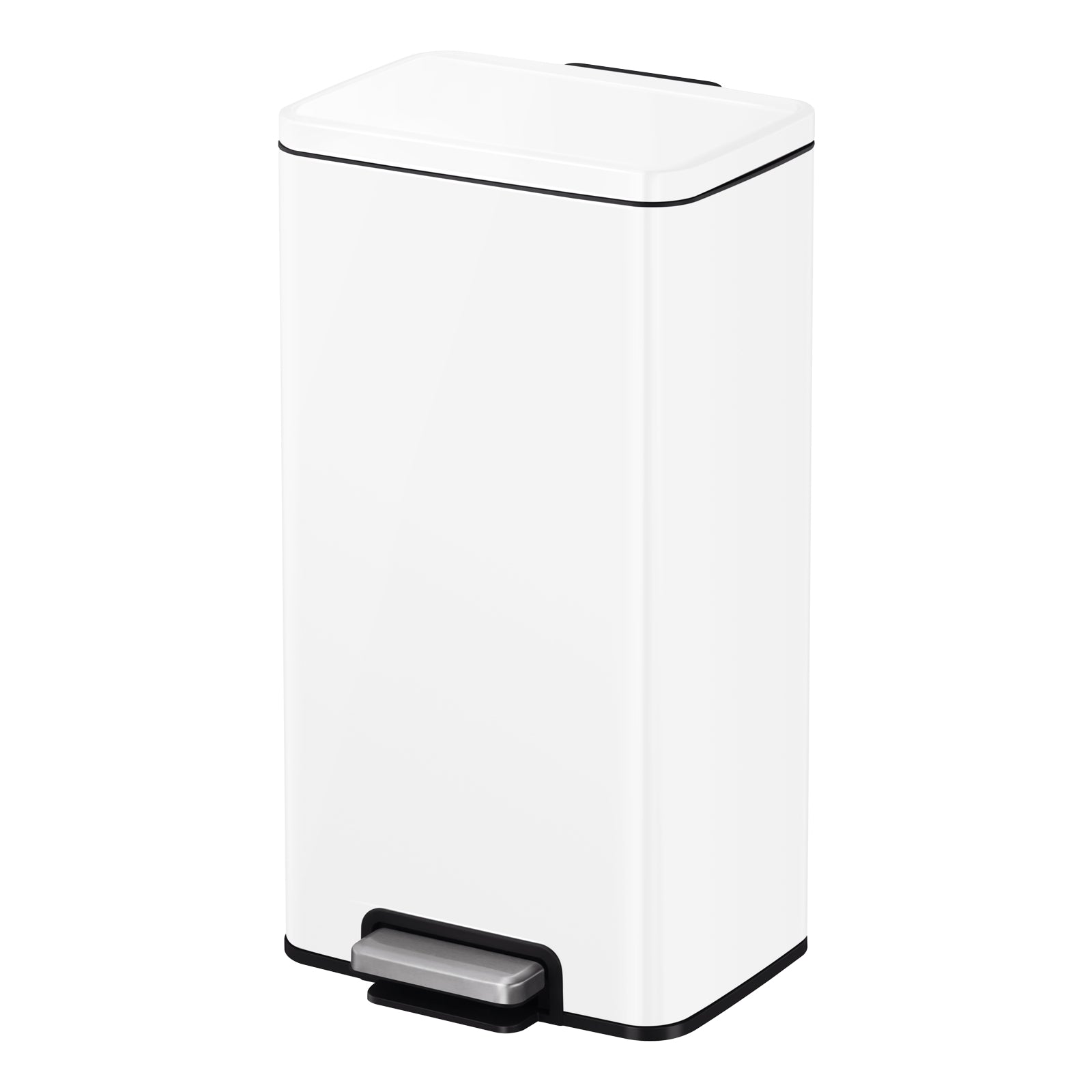 Bote de basura blanco con tapa 30L EKO Madison