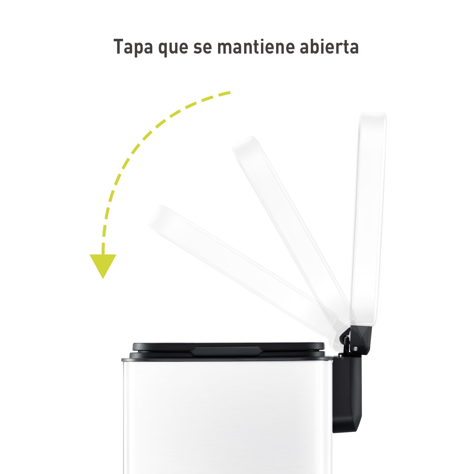 Bote de basura blanco con tapa 30L EKO Madison