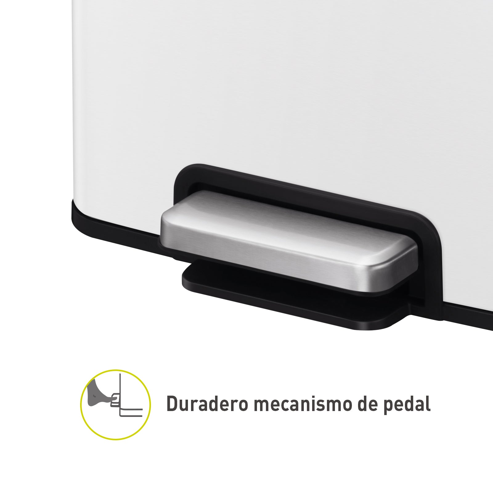 Bote de basura blanco con tapa 50L EKO Madison