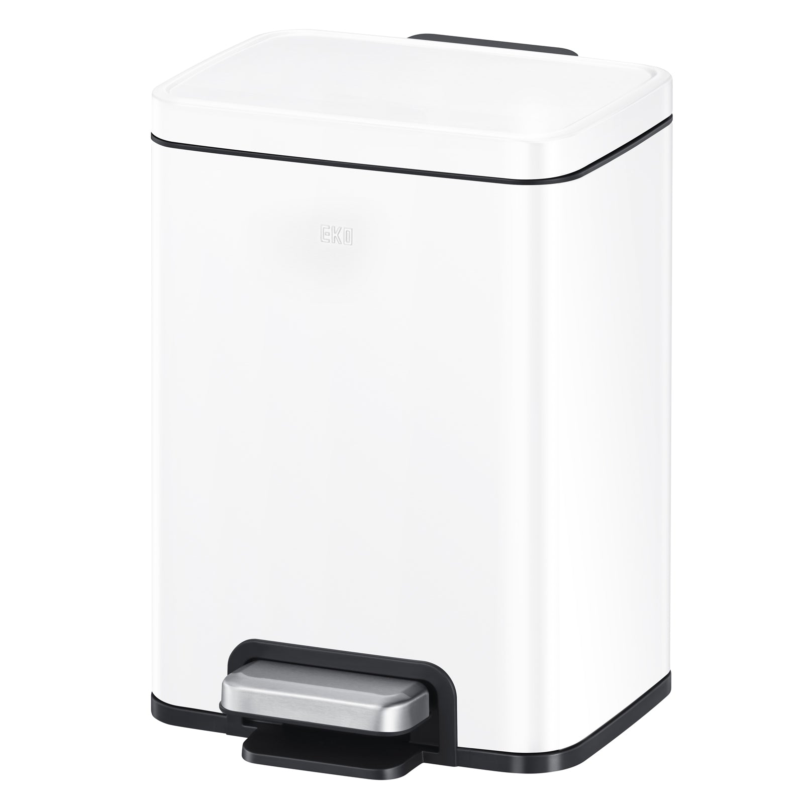 Bote de basura blanco con tapa 6L EKO Madison