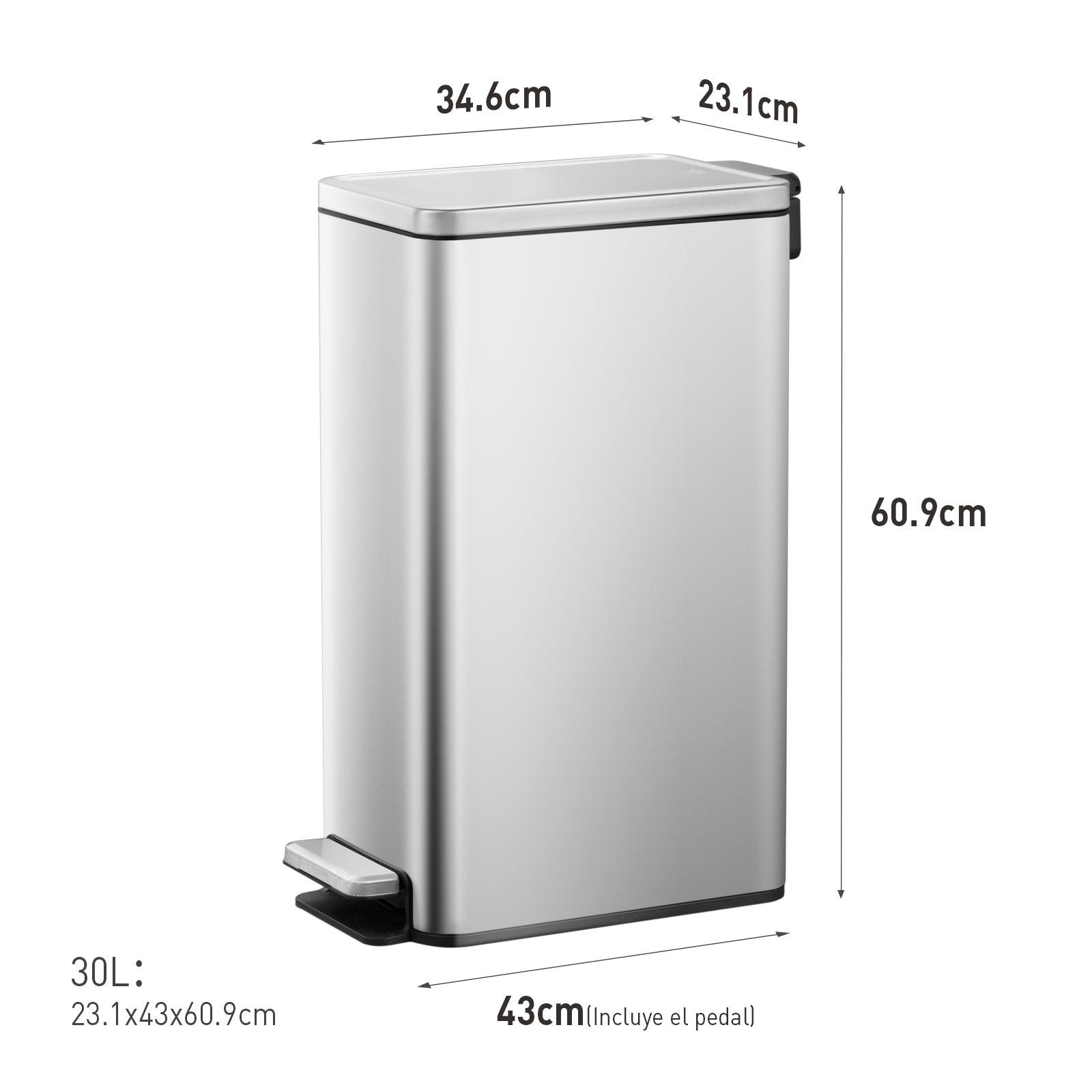 Bote de basura cocina 30L EKO Stella