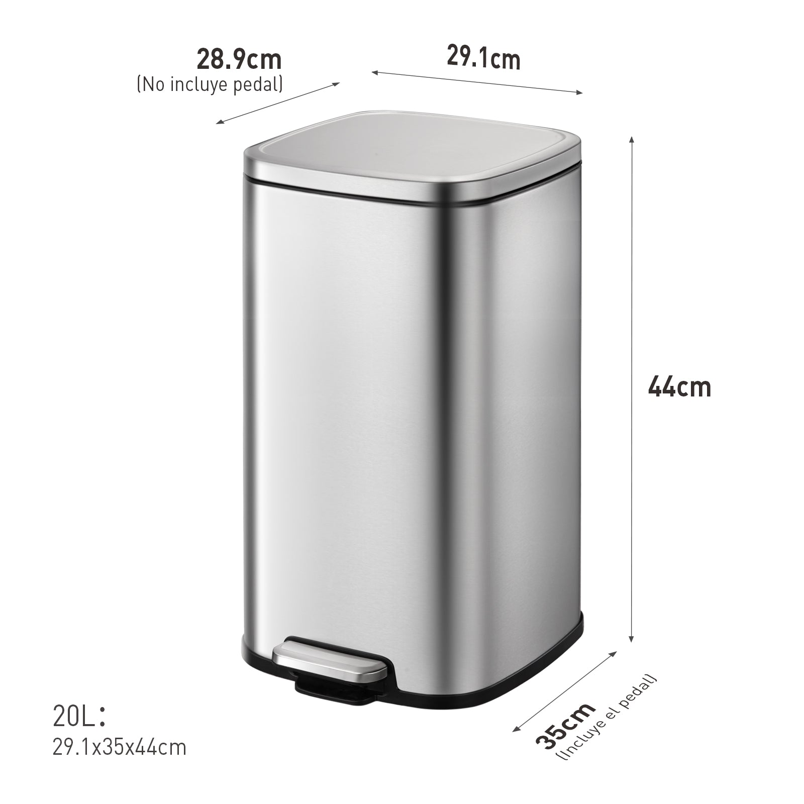 Bote de basura cocina 20L EKO Stella