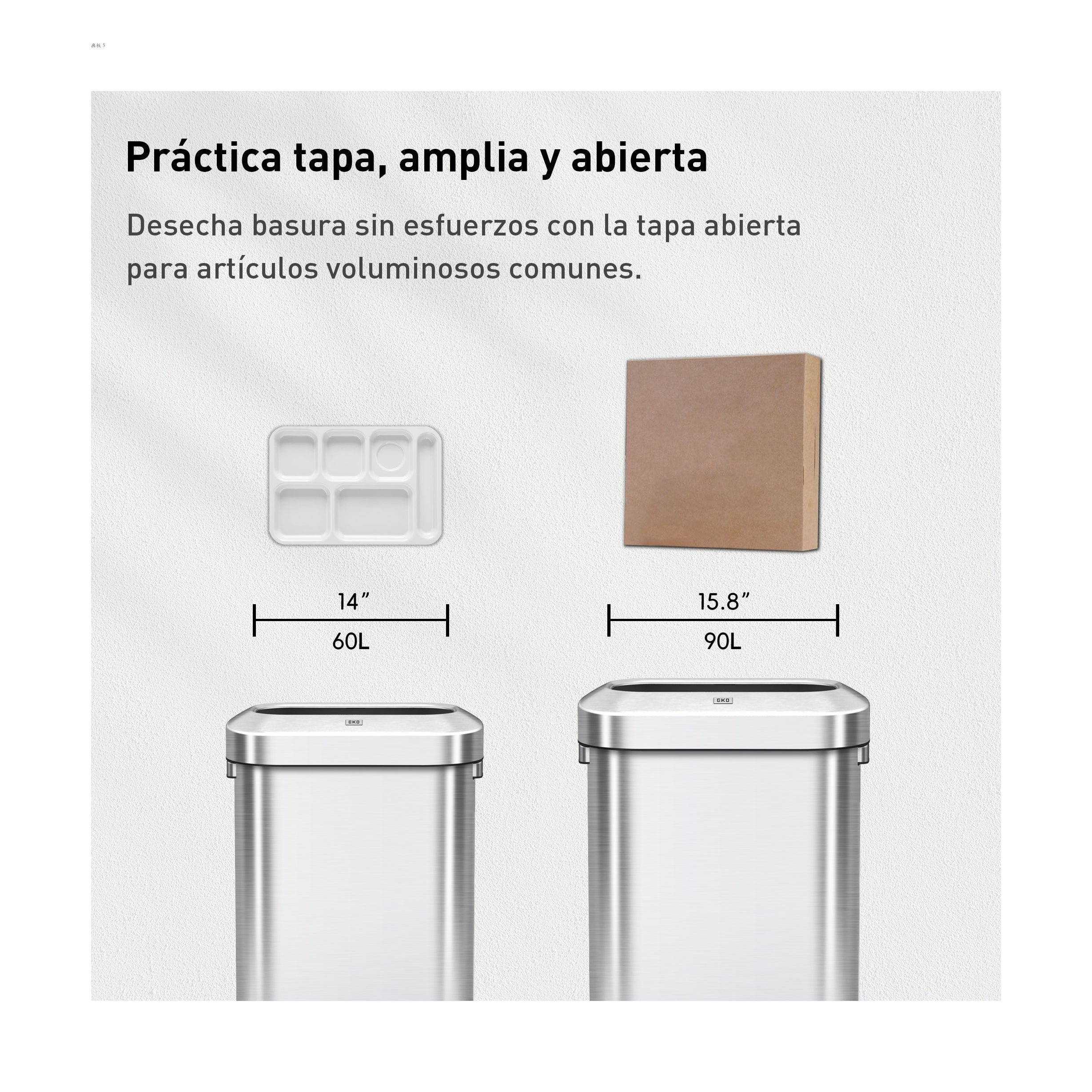 Bote de basura comercial 60L EKO Urban Slim