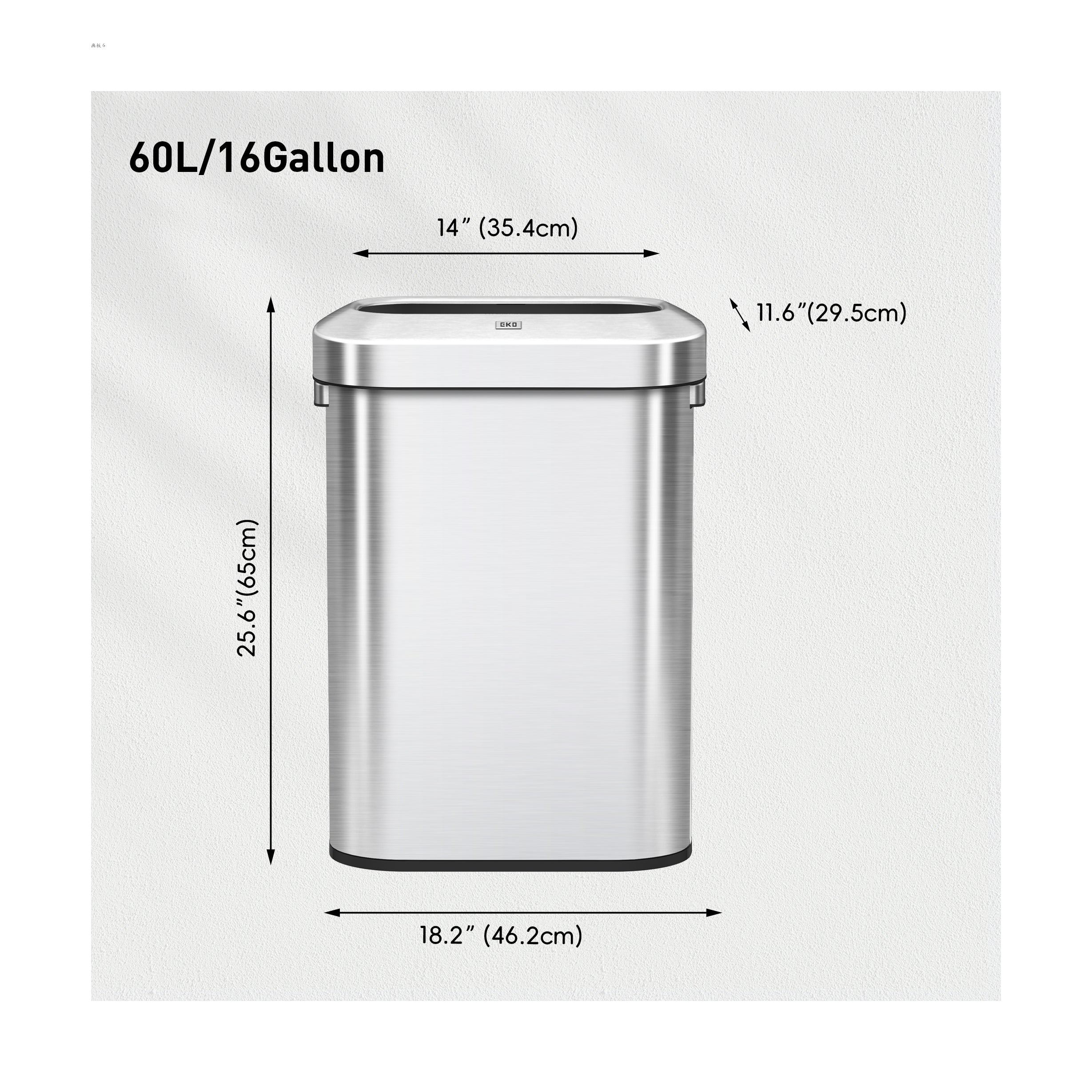 Bote de basura comercial 60L EKO Urban Slim