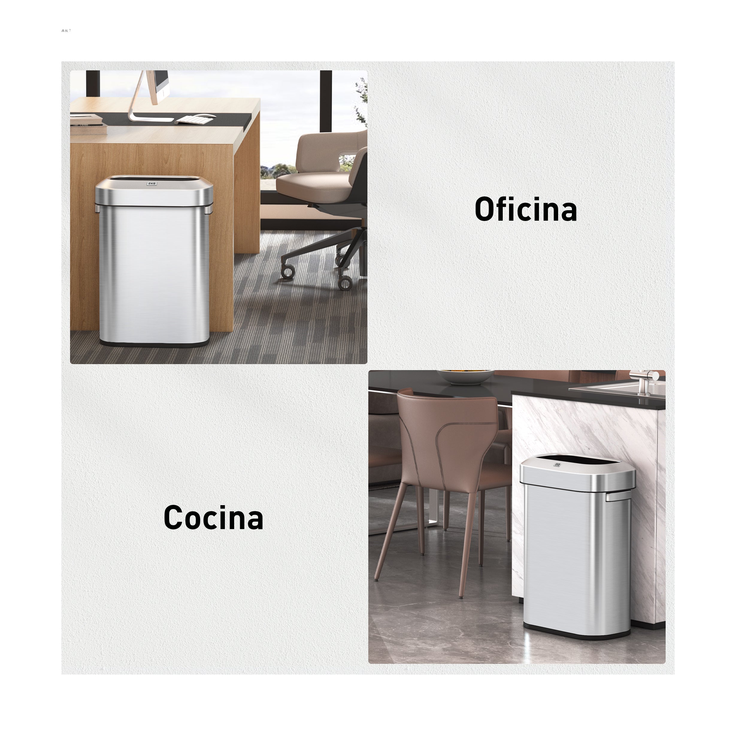 Combo Caja de 60 Bolsas + Bote de Basura Commercial 60L EKO Urban Slim