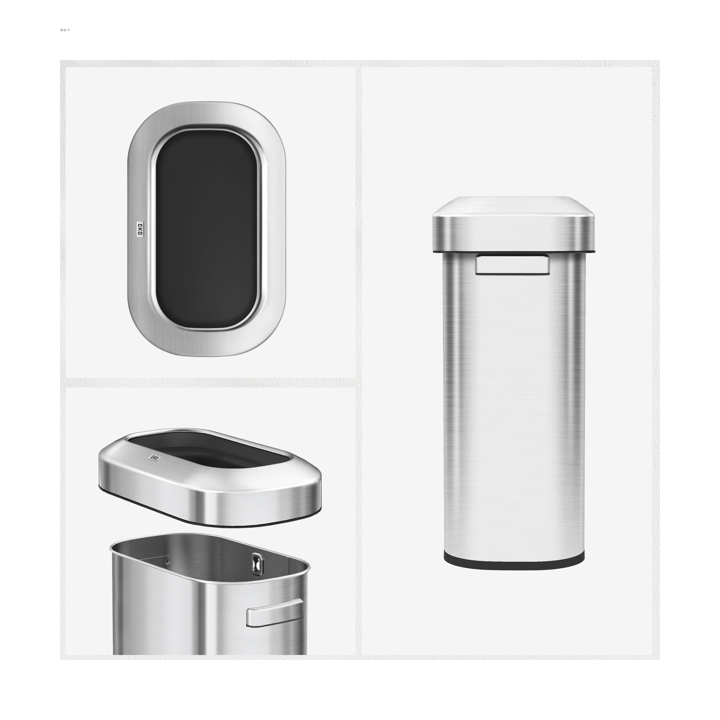 Bote de basura comercial 60L EKO Urban Slim