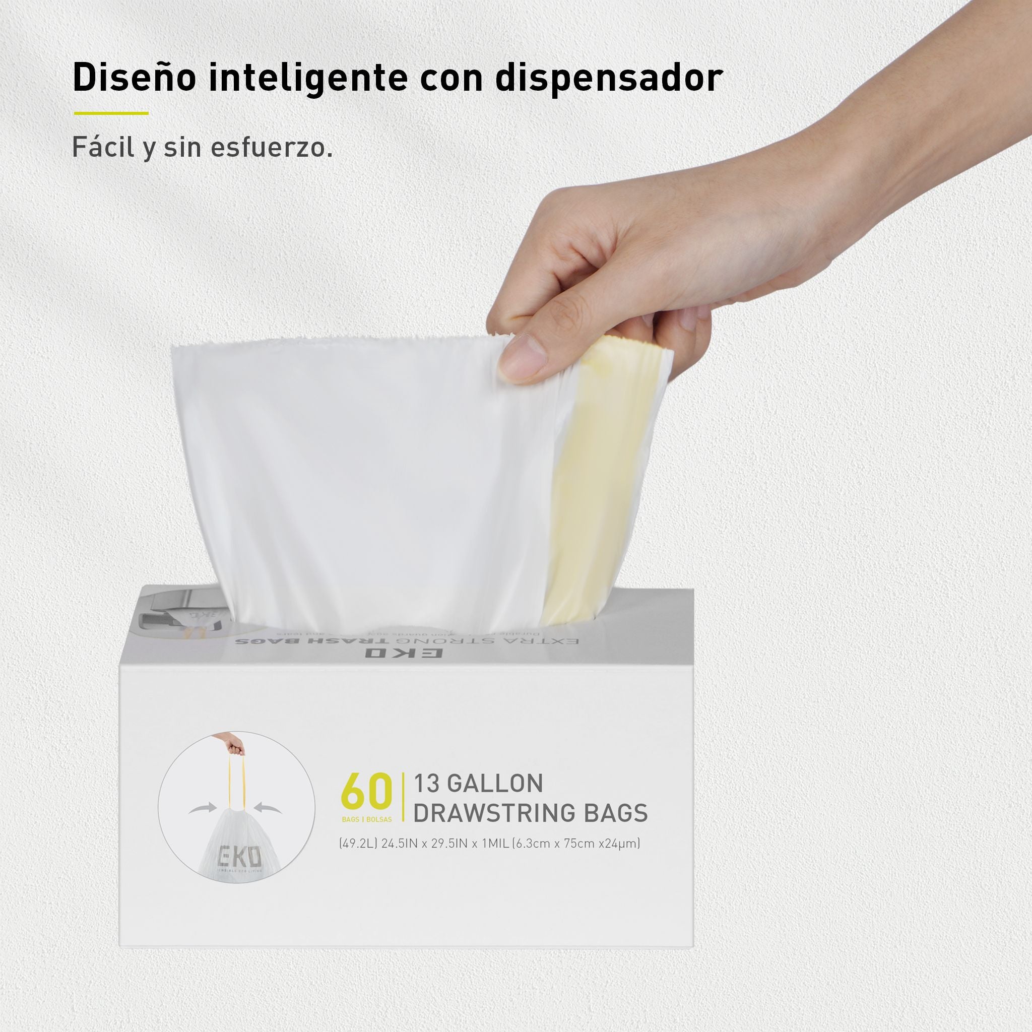 Bolsas Bote De Basura 40-60 Litros Tamaño F. 60 Bolsas EKO