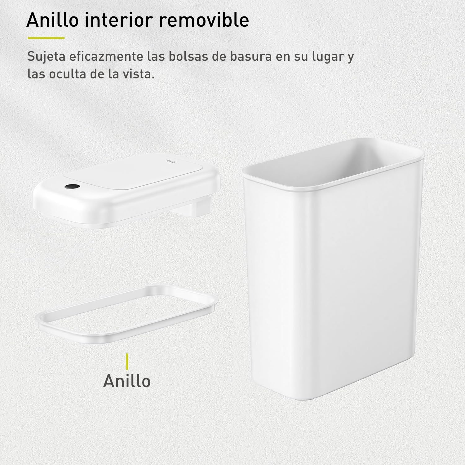 Bote de Basura Automático Slim 10 L con Sensor de Movimiento y Luz para Uso Nocturno