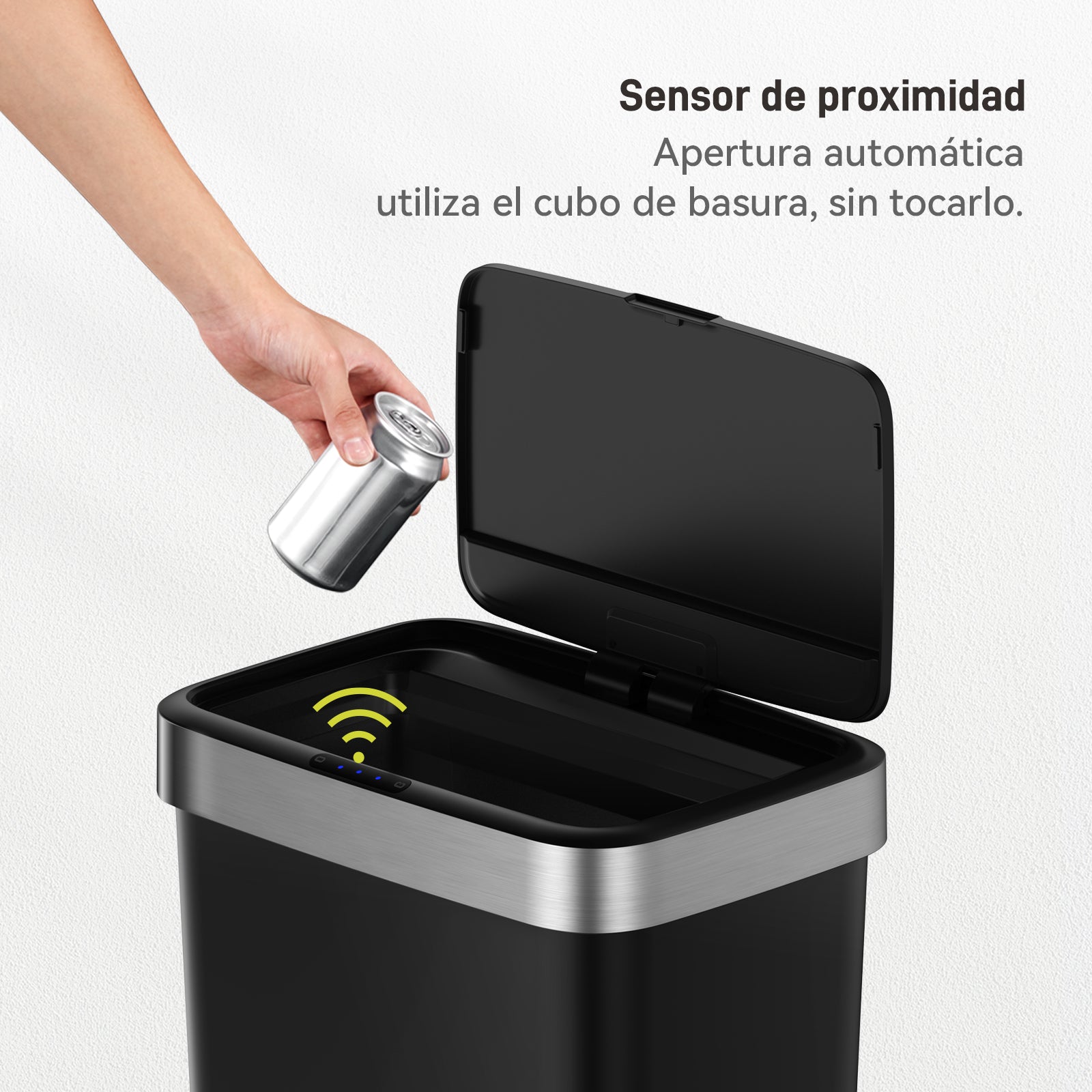Bote de basura Sensor Aro Metal 50L EKO Hana