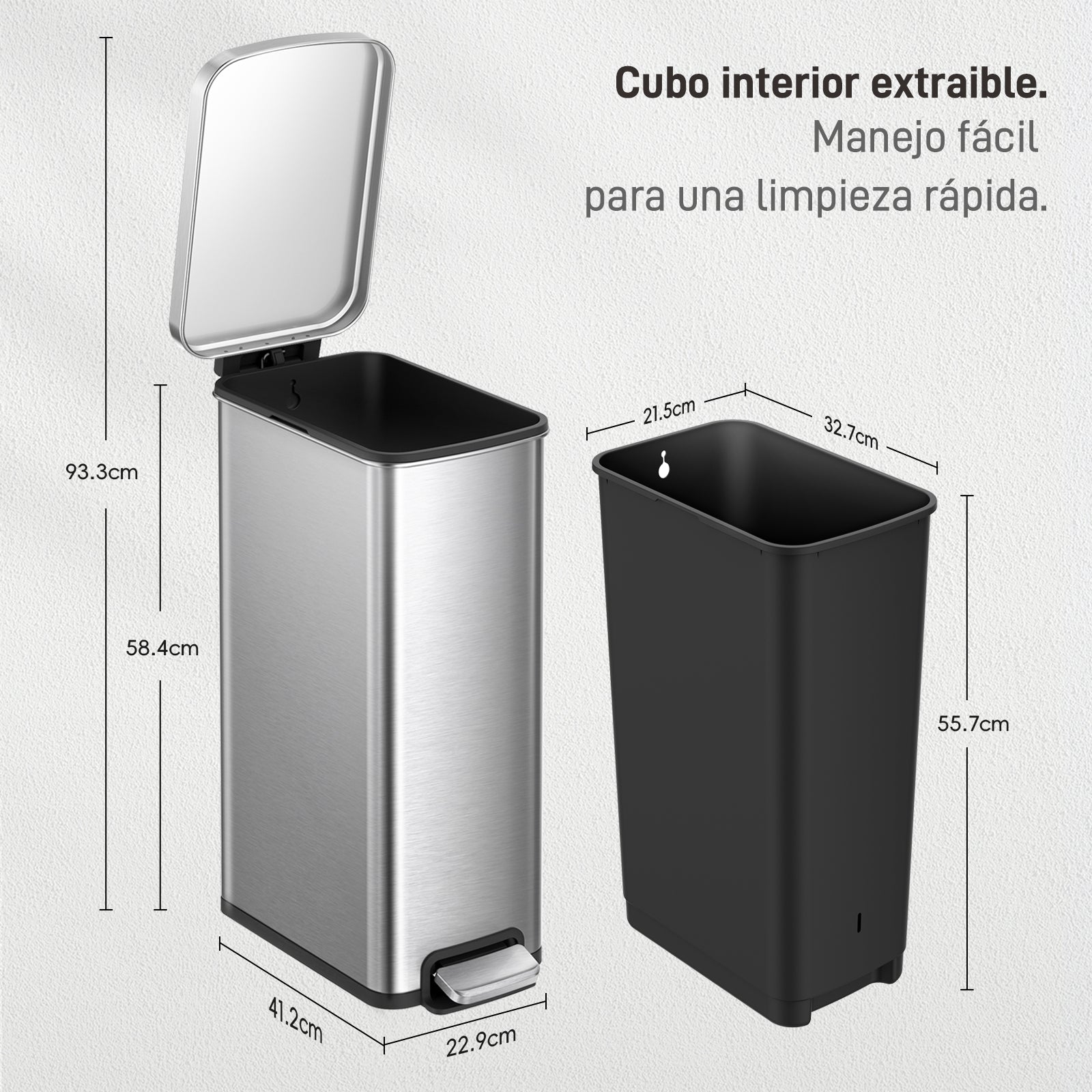 Bote de basura con pedal 30L EKO Titus