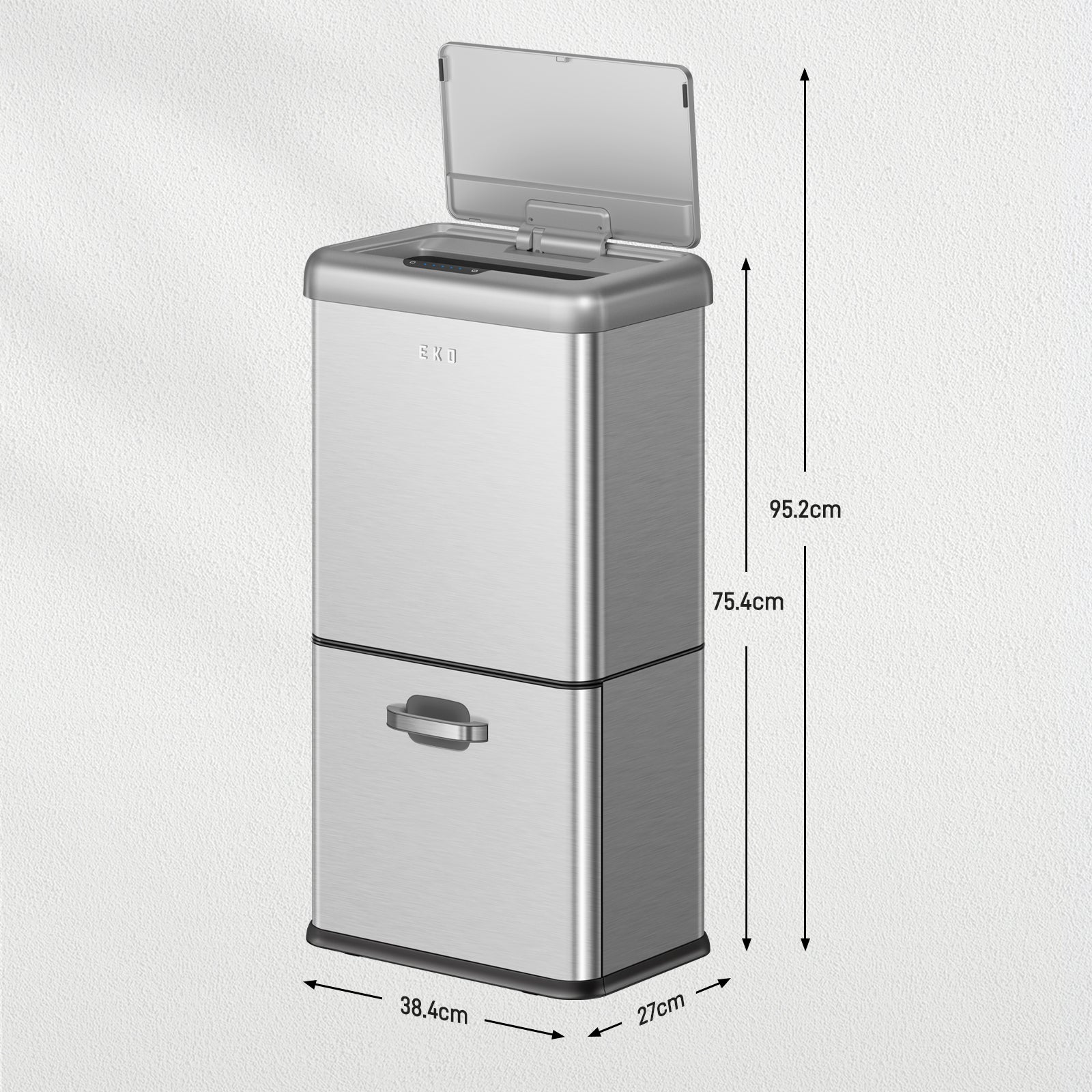 Bote de Basura con Sensor Reciclaje 32L+18L EKO Vintage