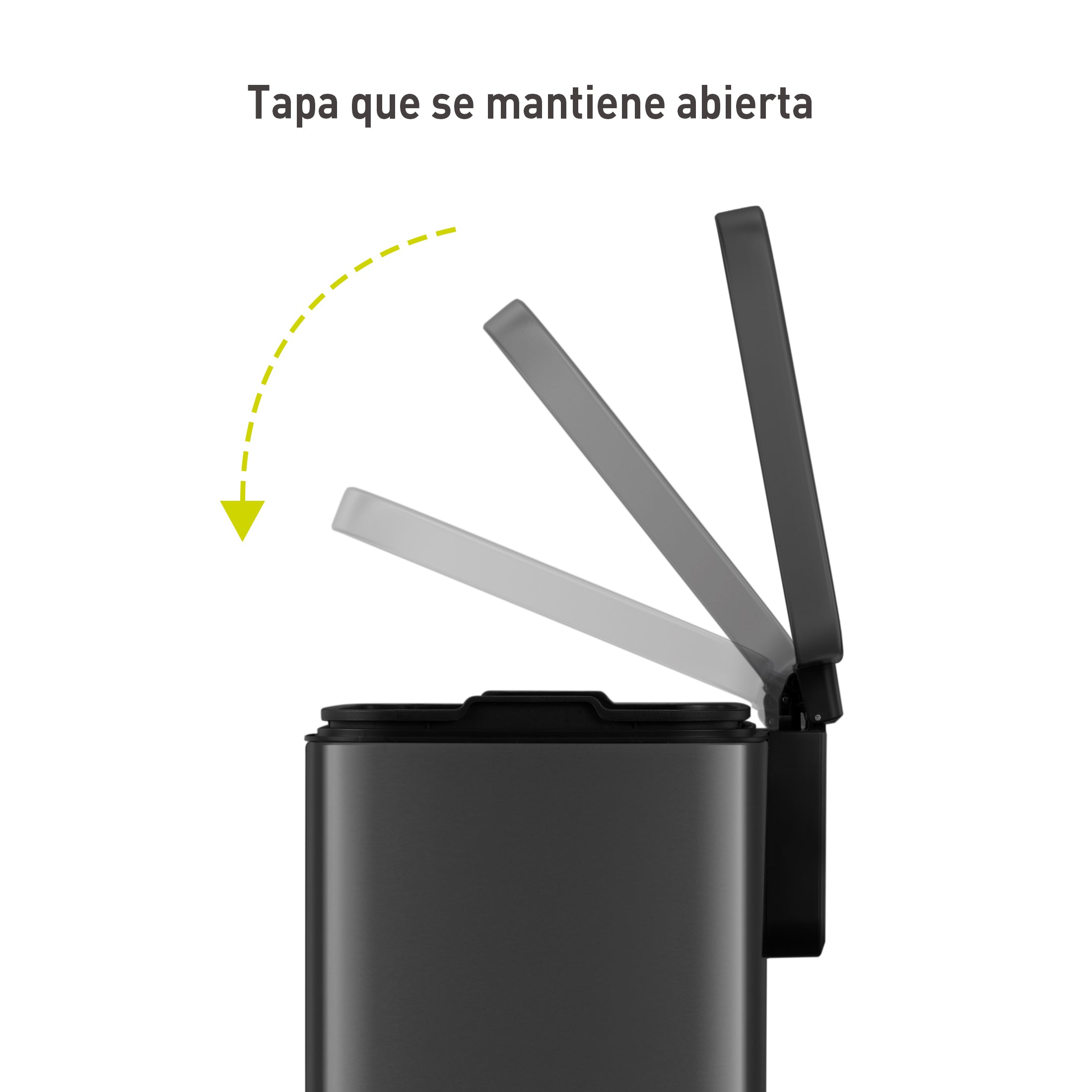 Bote de basura Negro con pedal 50L EKO Madison
