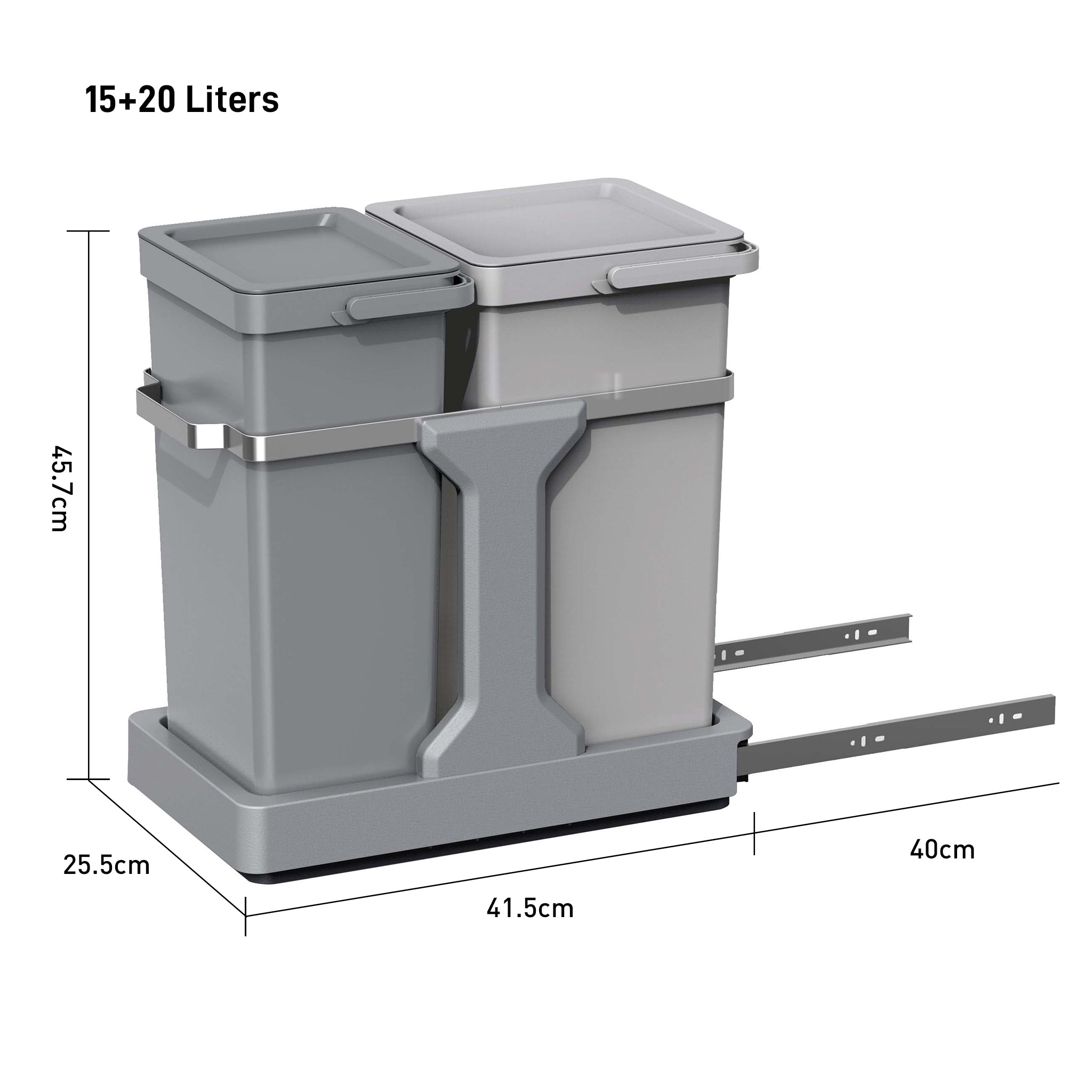 Combo Caja 80 Bolsas + Bote de basura Extraible 20L+15L EKO Bajo Fregadero