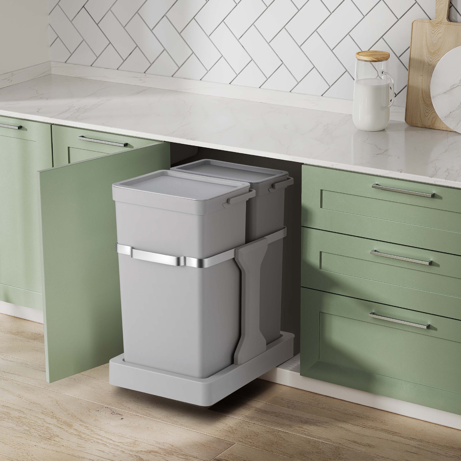 Bote de basura Extraible 20L+15L EKO Bajo Fregadero