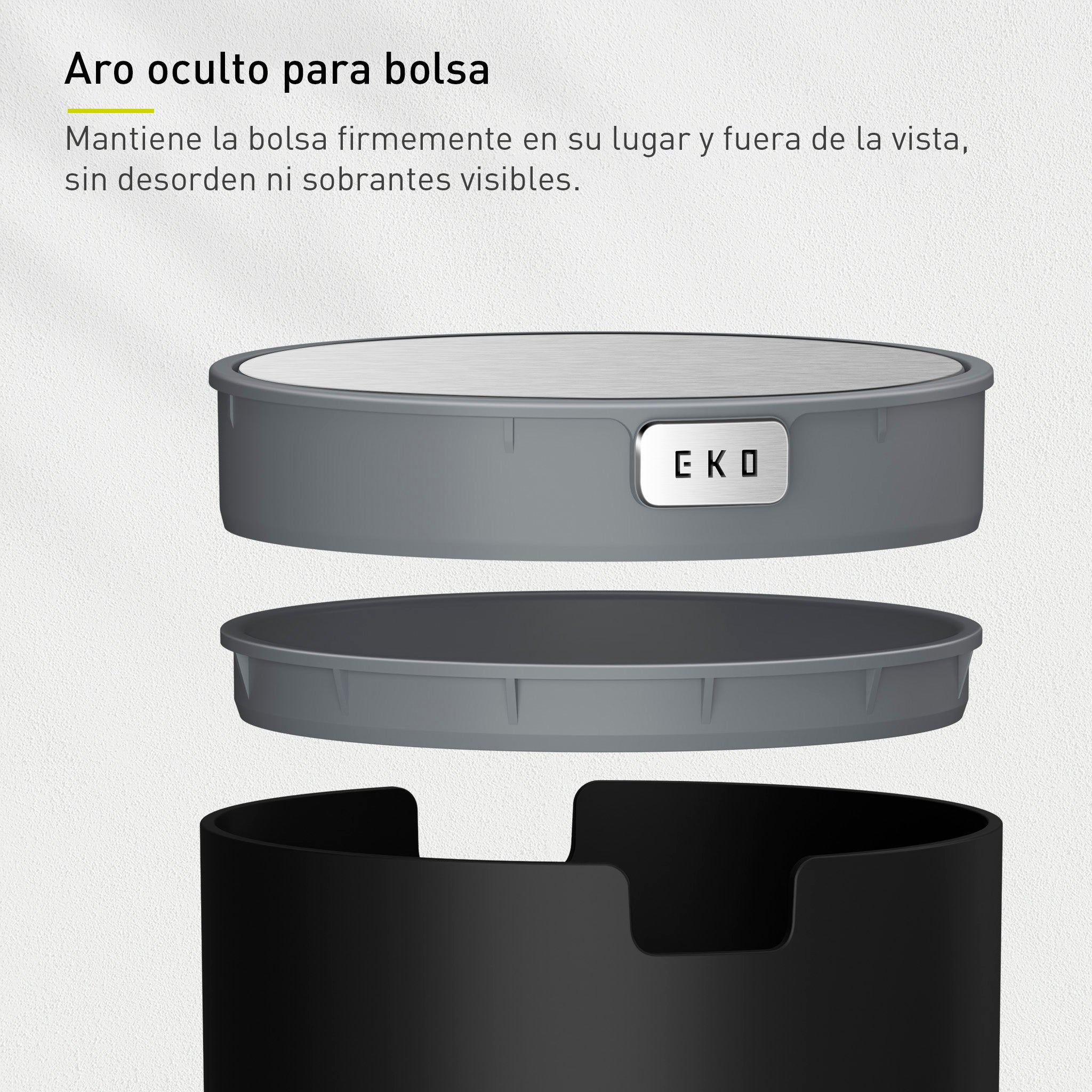 EKO - Fandy - Bote de Basura Pequeño 2,2 L Negro
