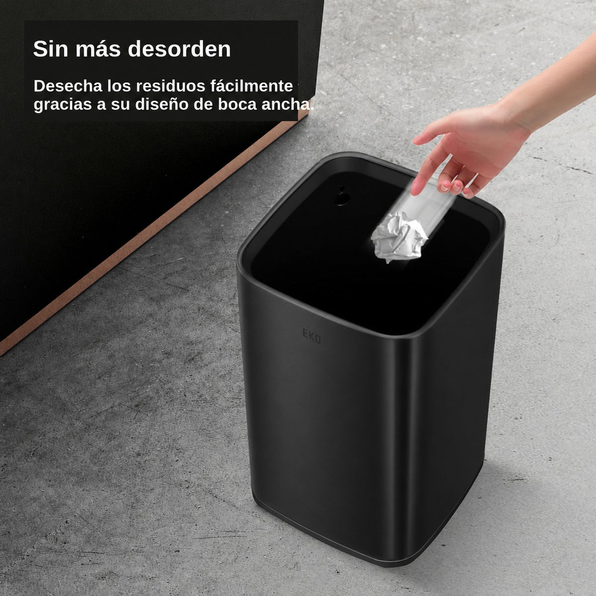 Bote de basura para baño 10L con tapa de basura de acero inoxidable