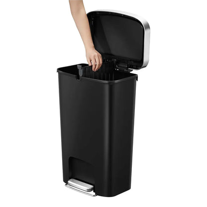 EKO - Hana - Bote de Basura para Reciclaje con Pedal 25 L + 25 L Negro